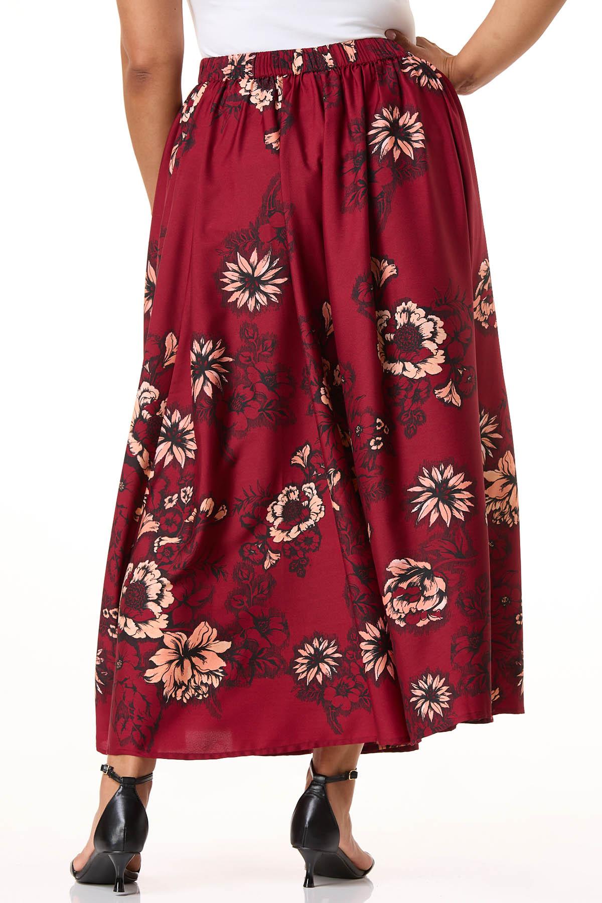  Cato Fashions | Cato Plus Size Red Floral Maxi Skirt
