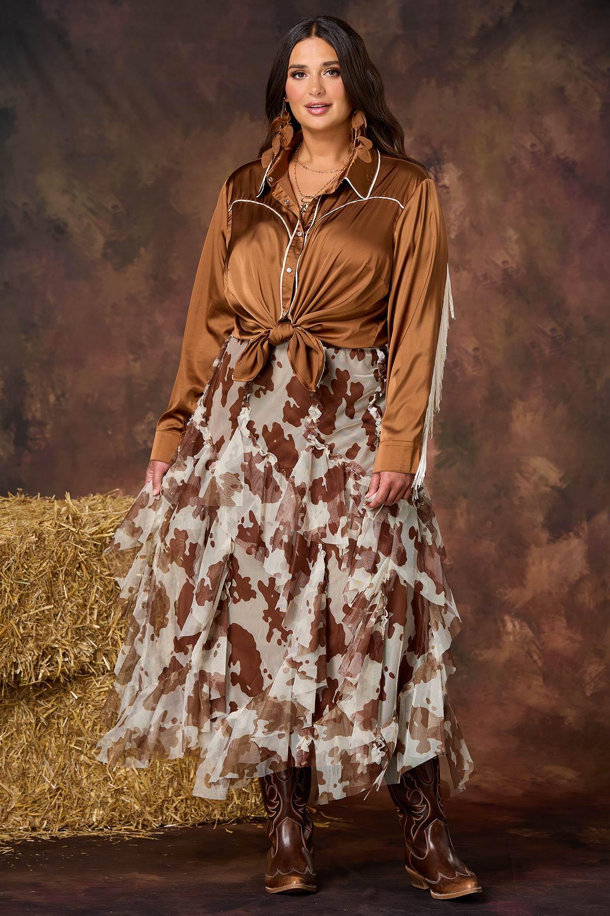  Cato Fashions | Cato Plus Size Silky Fringe Trim Shirt