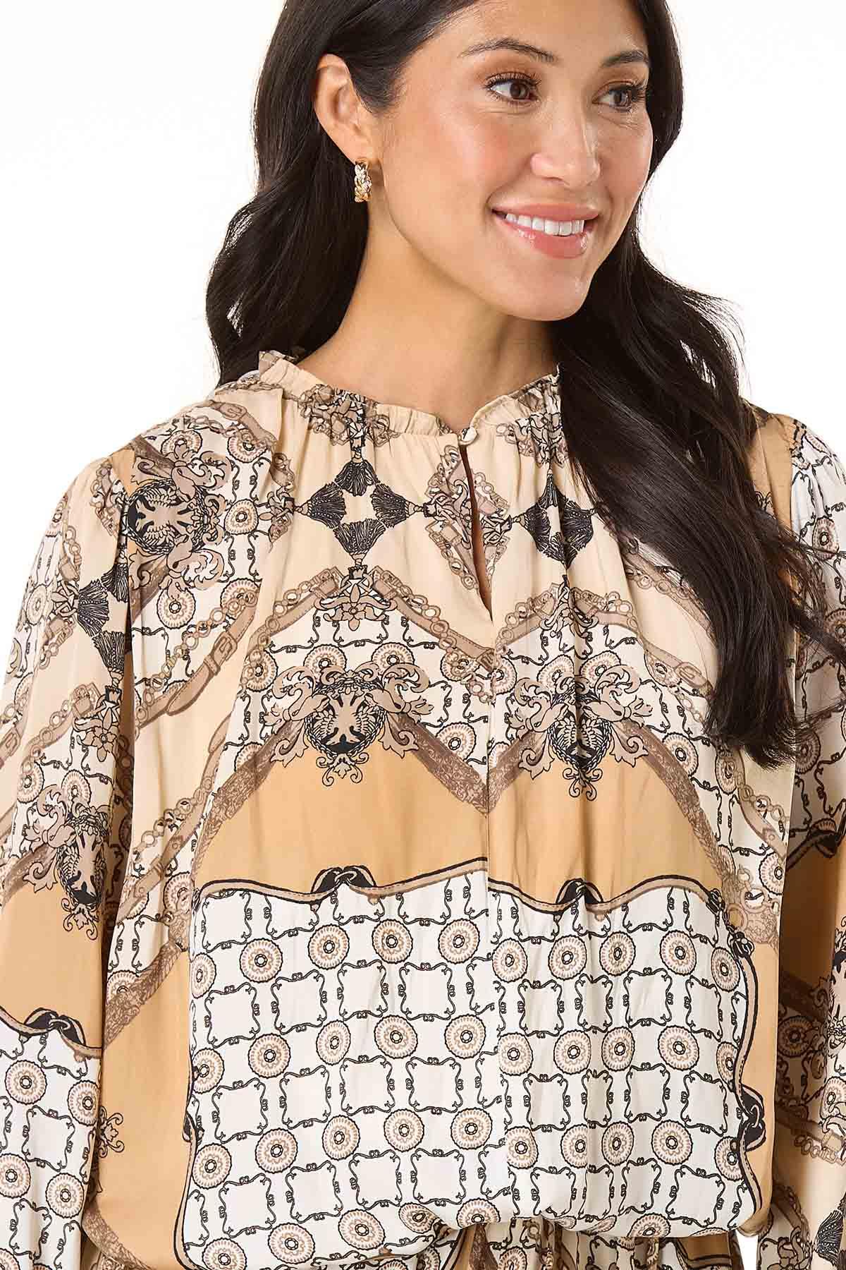 Cato Fashions | Cato Medallion Link Bubble Hem Top