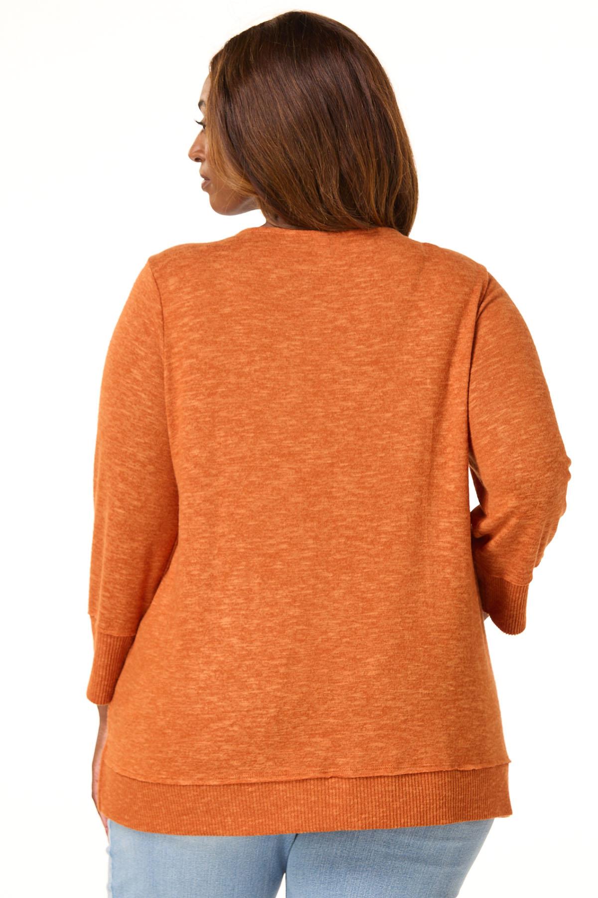 Cato Fashions | Cato Plus Size Floral Pumpkin Hacci Top