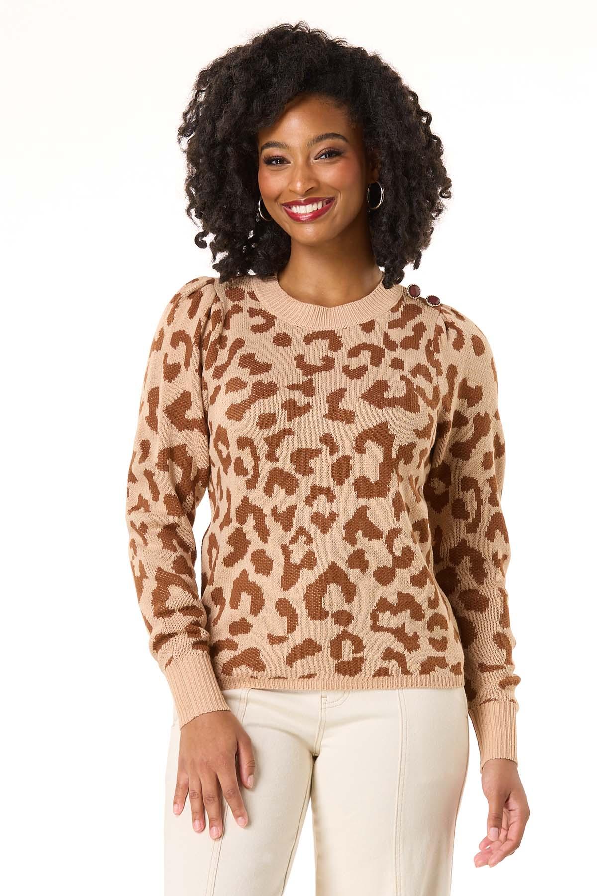  Cato Fashions | Cato Animal Button Shoulder Sweater