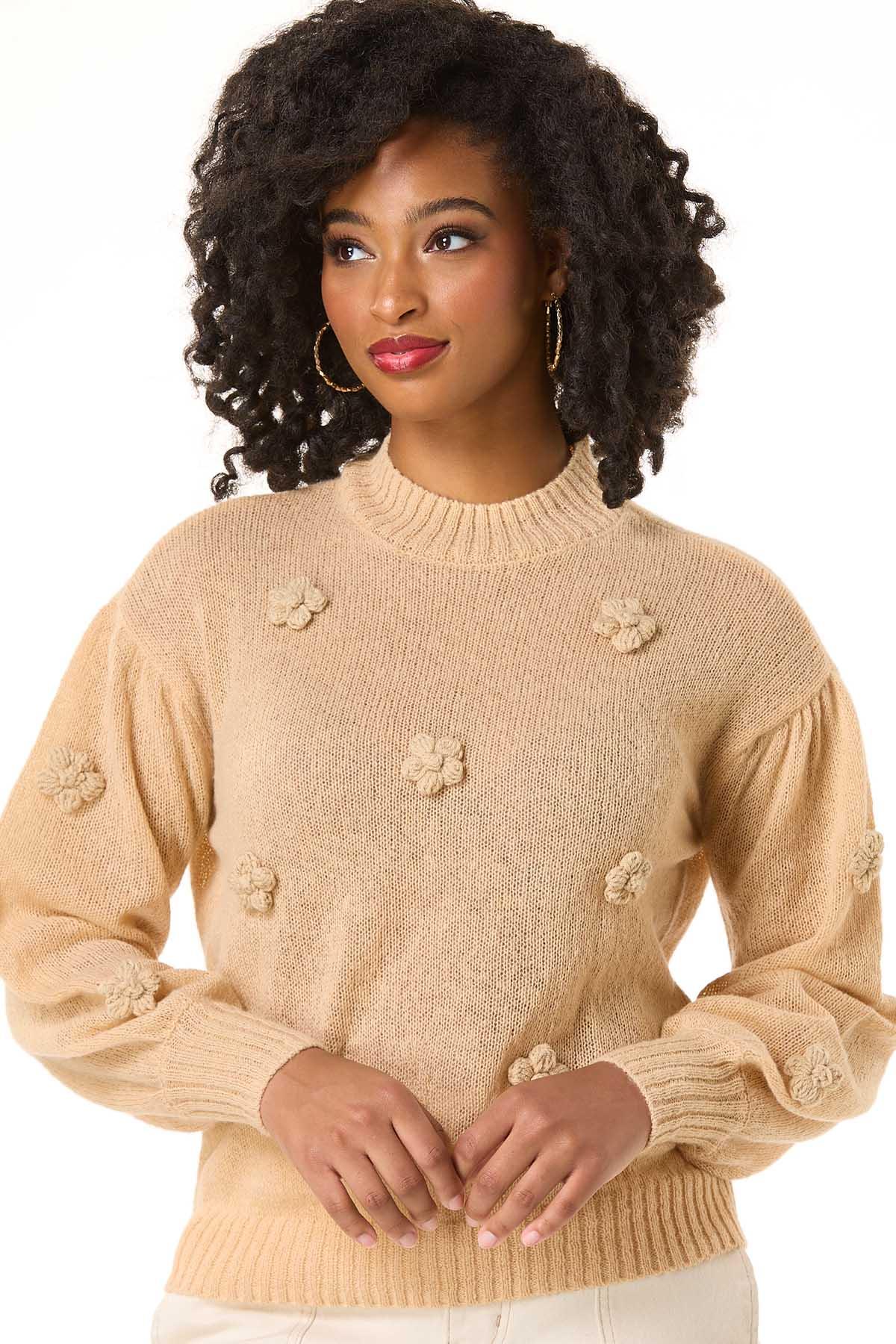 Cato Fashions | Cato Floral Mock Neck Sweater