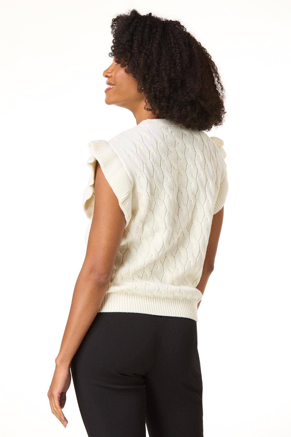 Cato Fashions | Cato Flutter Sleeve Cable Knit Sweater