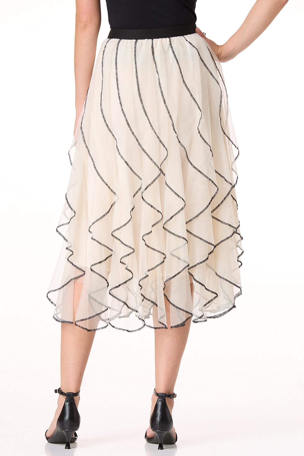 Cato Fashions | Cato Contrast Ruffled Mesh Skirt
