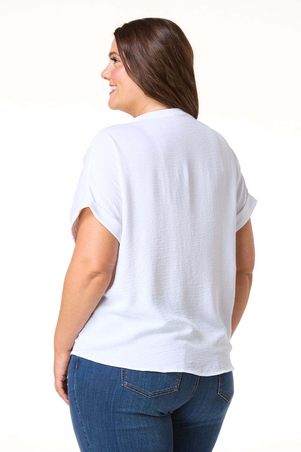  Cato Fashions | Cato Plus Size Embellished Bow Front Top