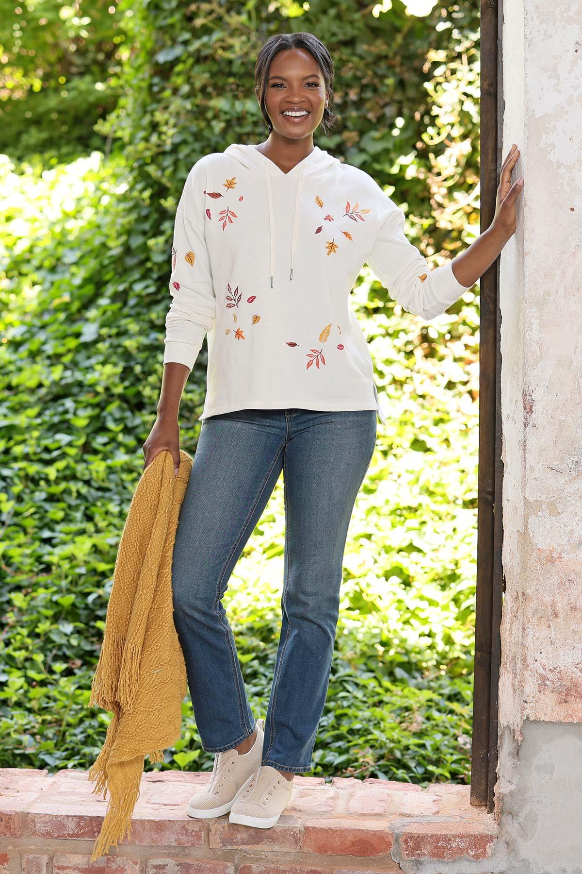  Cato Fashions | Cato Embroidered Leaf Hoodie