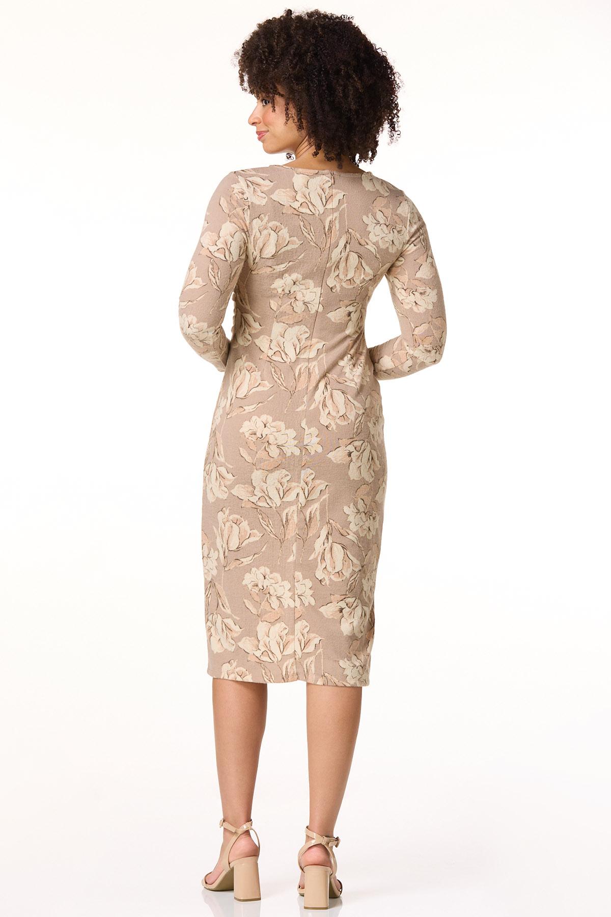 Cato Fashions | Cato Cinched Floral Hacci Knit Dress