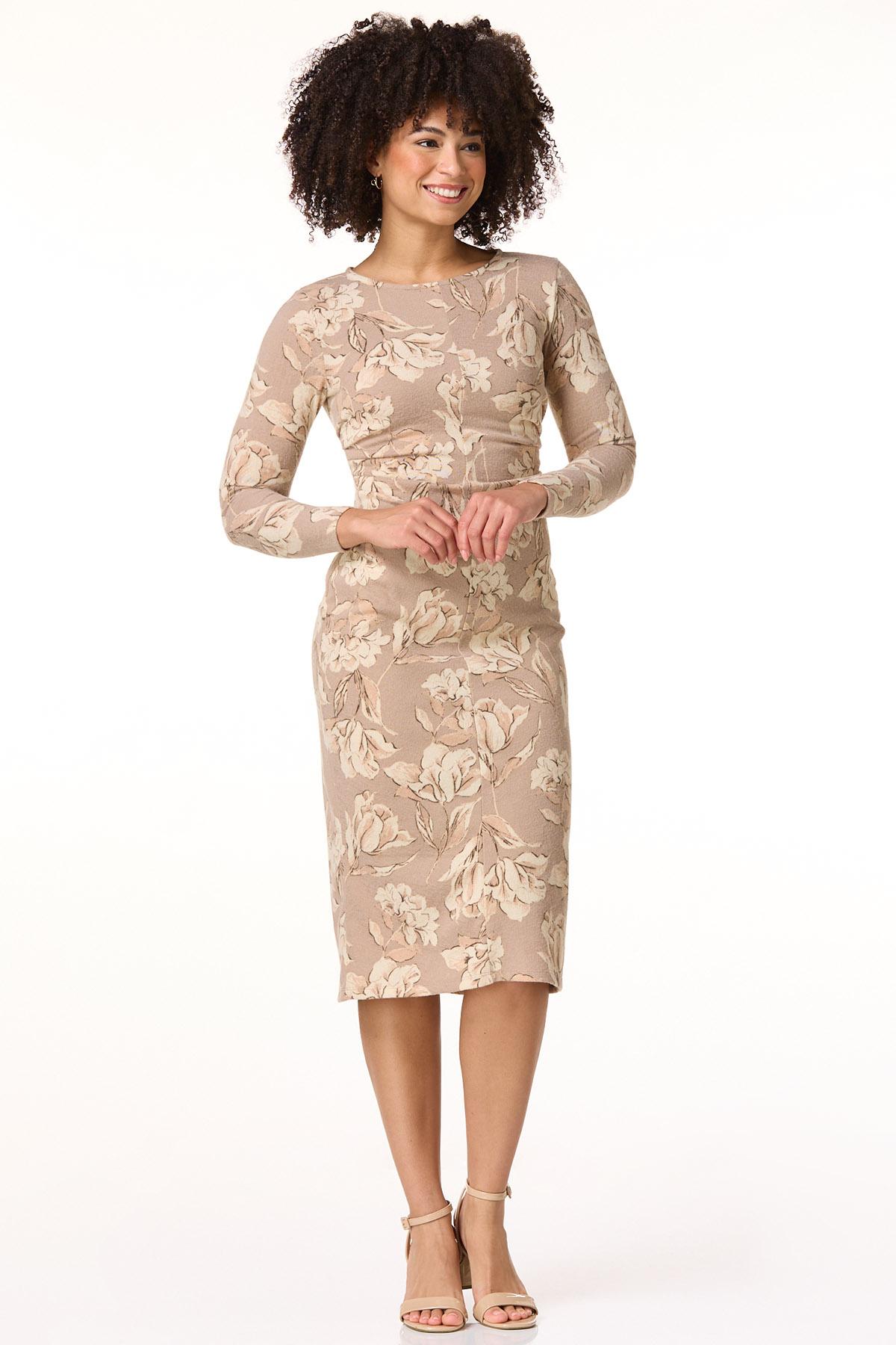 Cato Fashions | Cato Cinched Floral Hacci Knit Dress