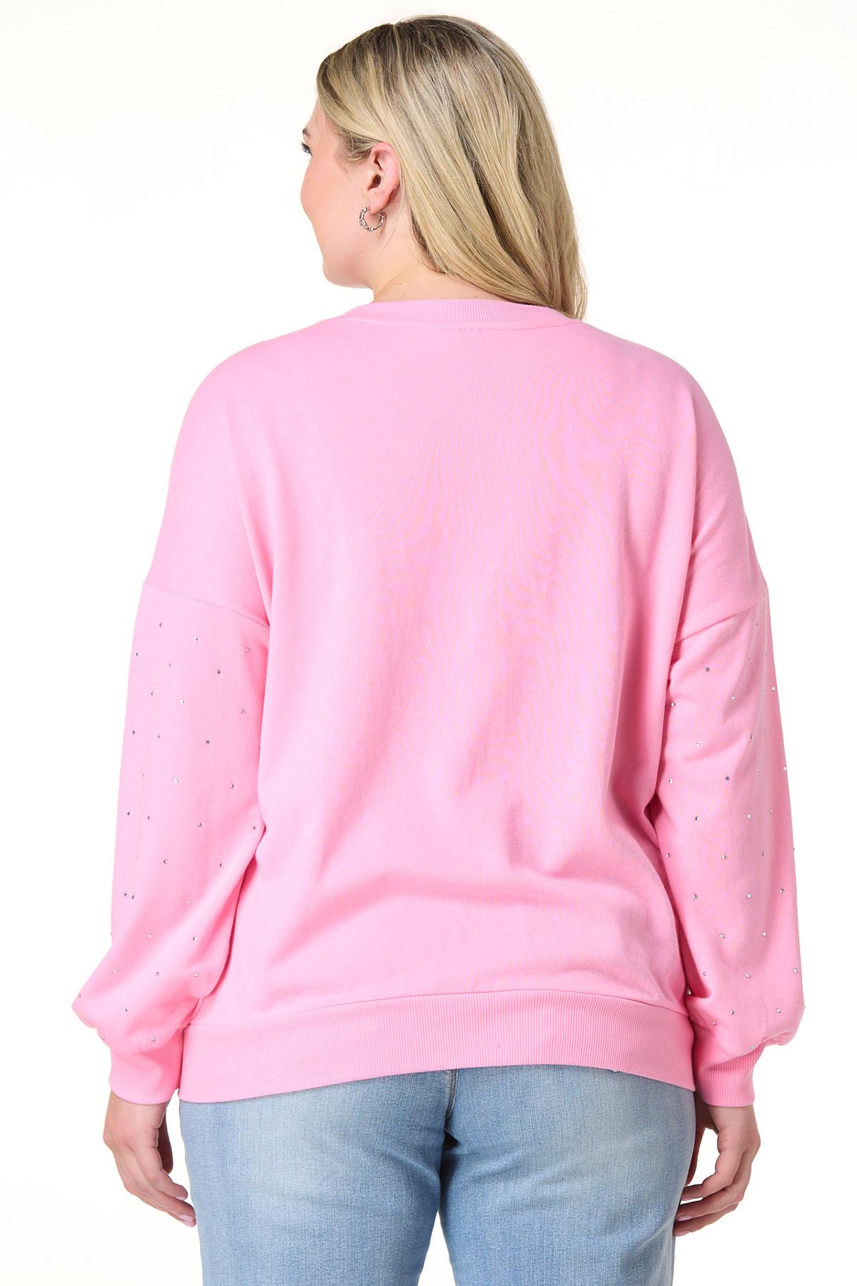 Cato Fashions | Cato Plus Size Pink Rhinestone Sweatshirt