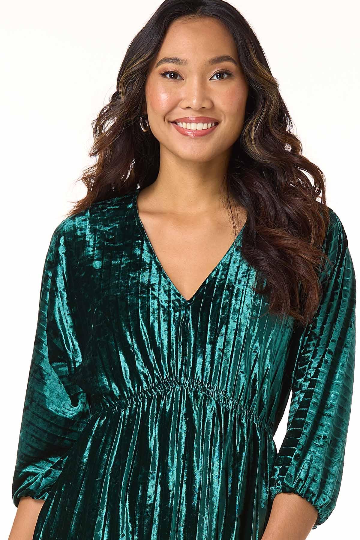 Cato Fashions | Cato Green Crushed Floral Dress