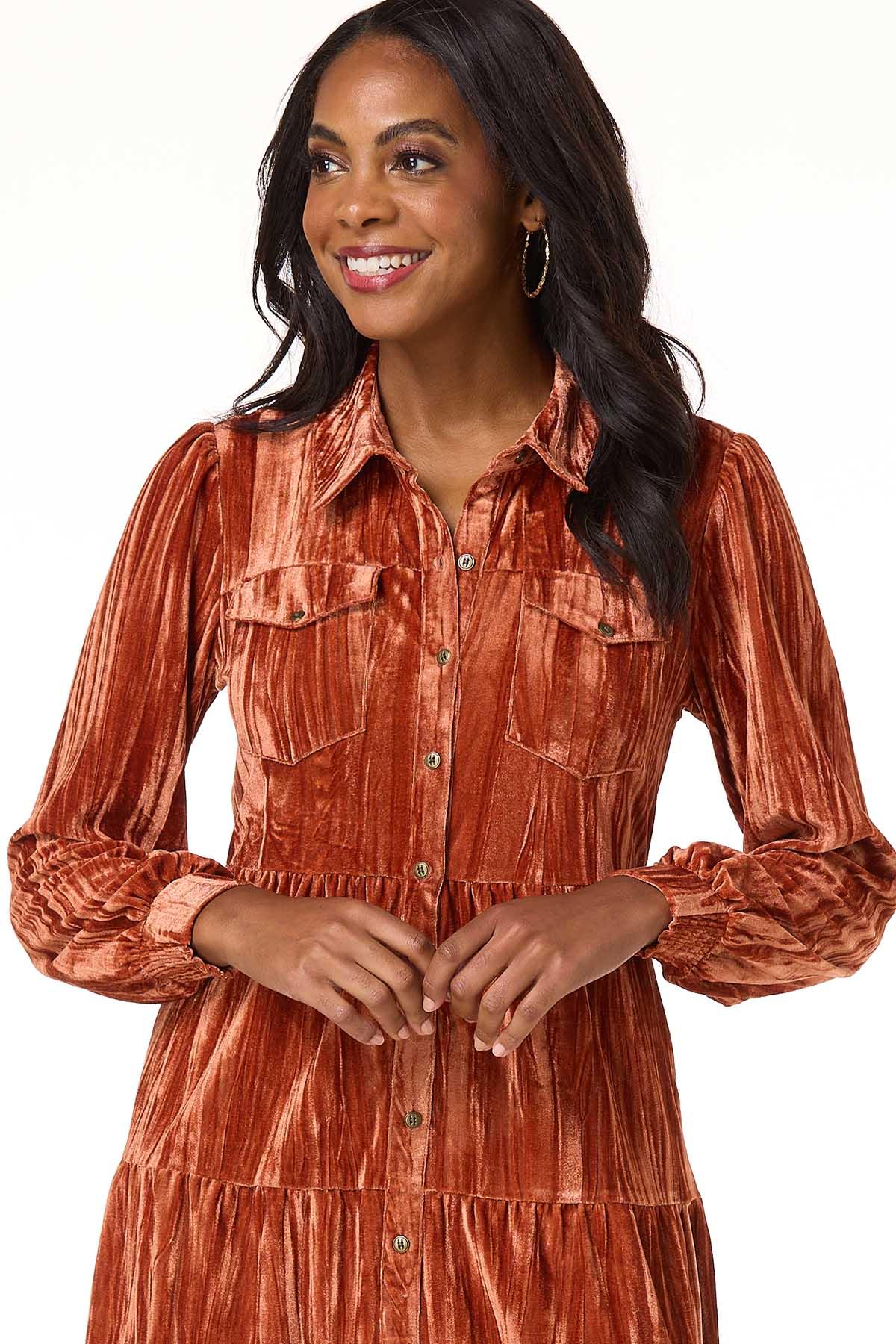  Cato Fashions | Cato Tiered Crushed Velvet Dress