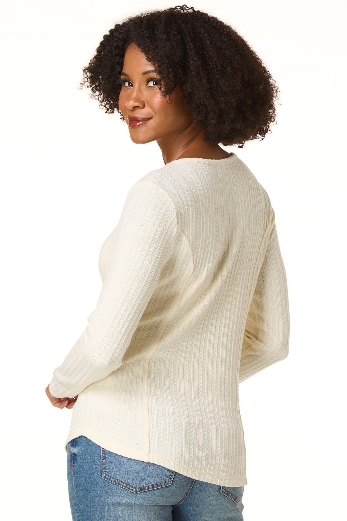 Cato Fashions | Cato Soft Textured Lace Up Top