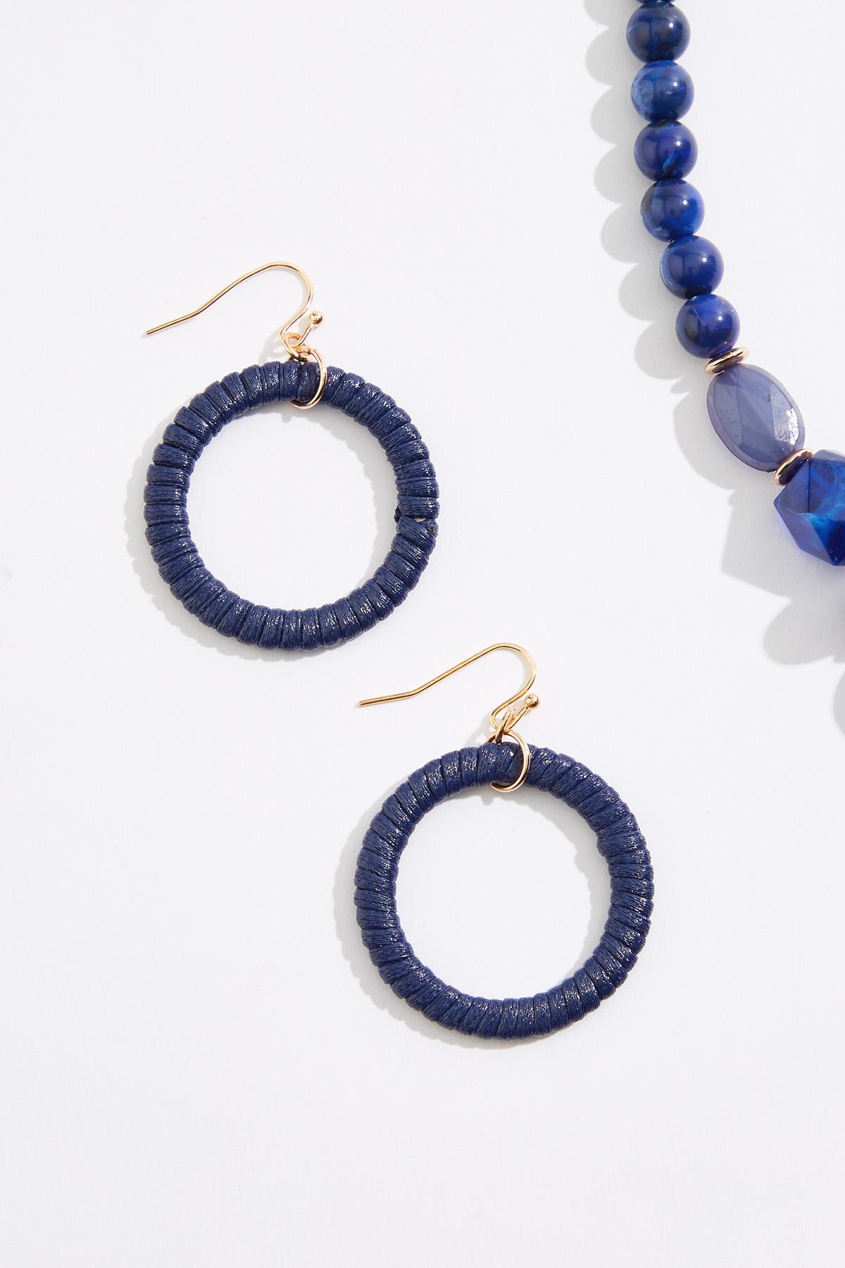 Cato Fashions | Cato Blue Lucite Raffia Pendant Necklace Set