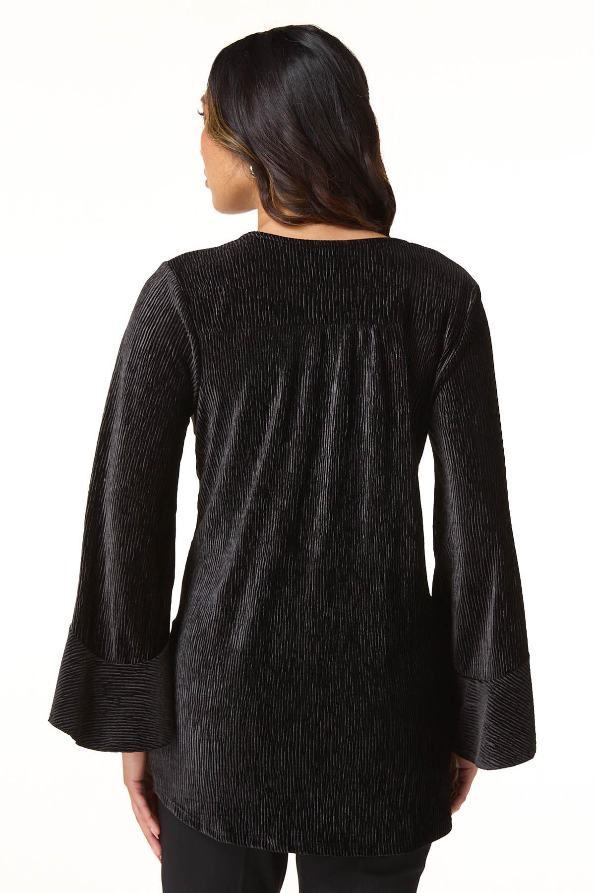 Cato Fashions | Cato Velvet Lace Up Top