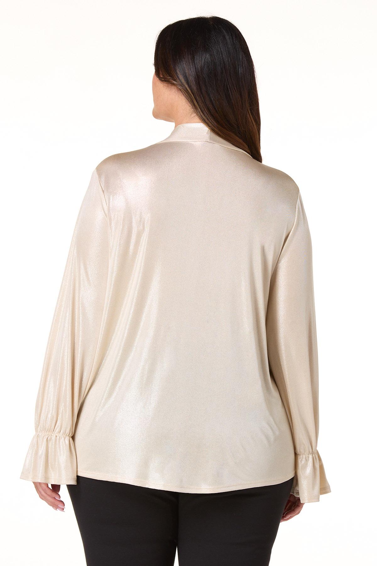 Cato Fashions | Cato Plus Size Shimmer Gold Metallic Top