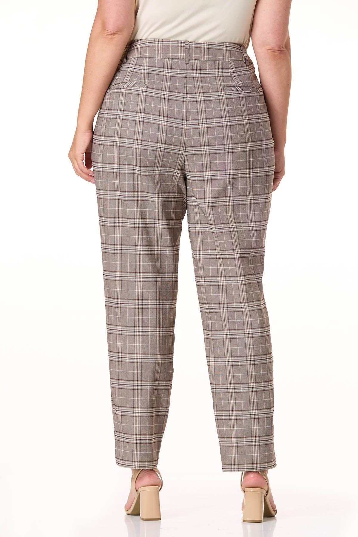 Cato Fashions | Cato Plus Size Neutral Plaid Bengaline Pants