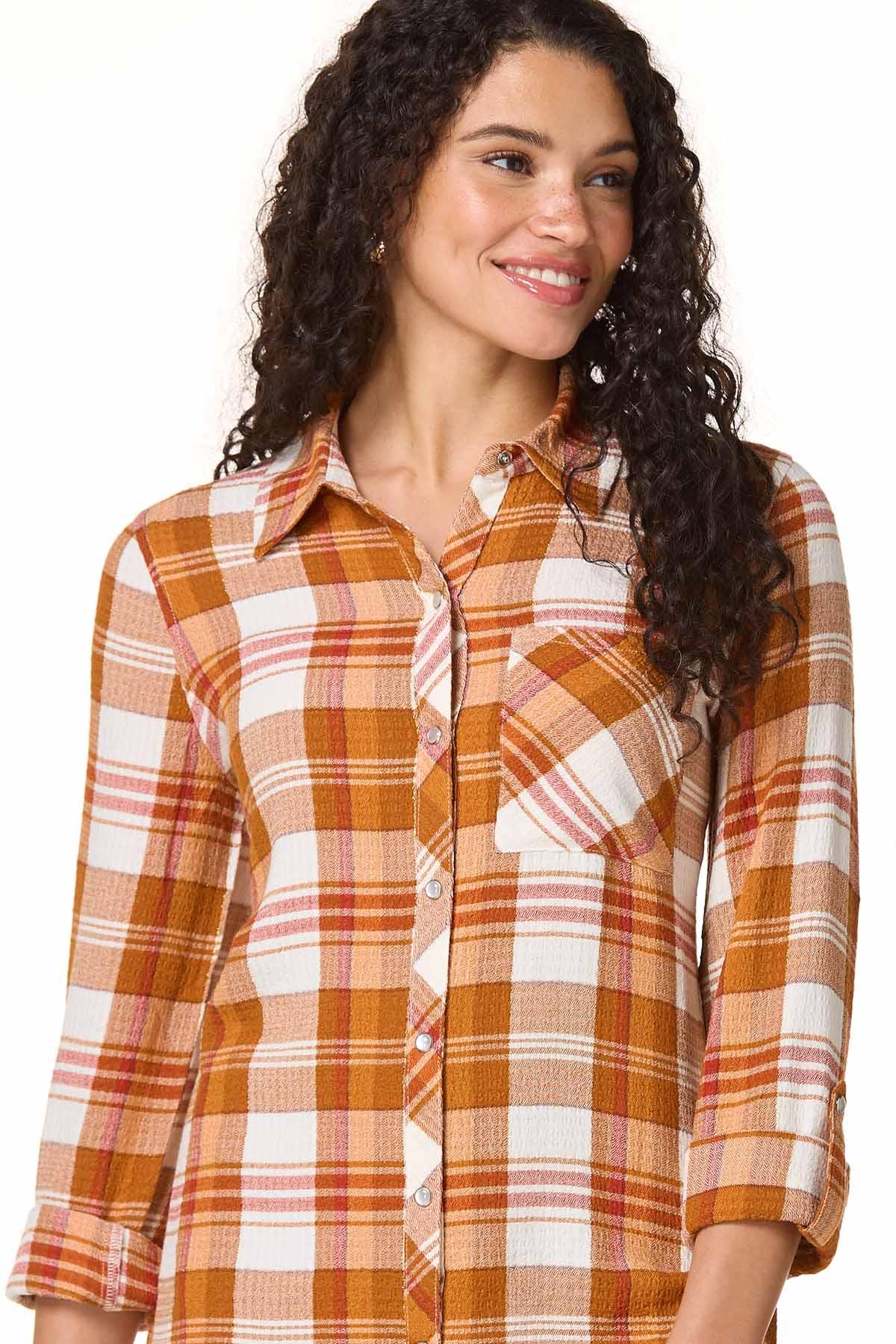 Cato Fashions | Cato Check Snap Front Shirt