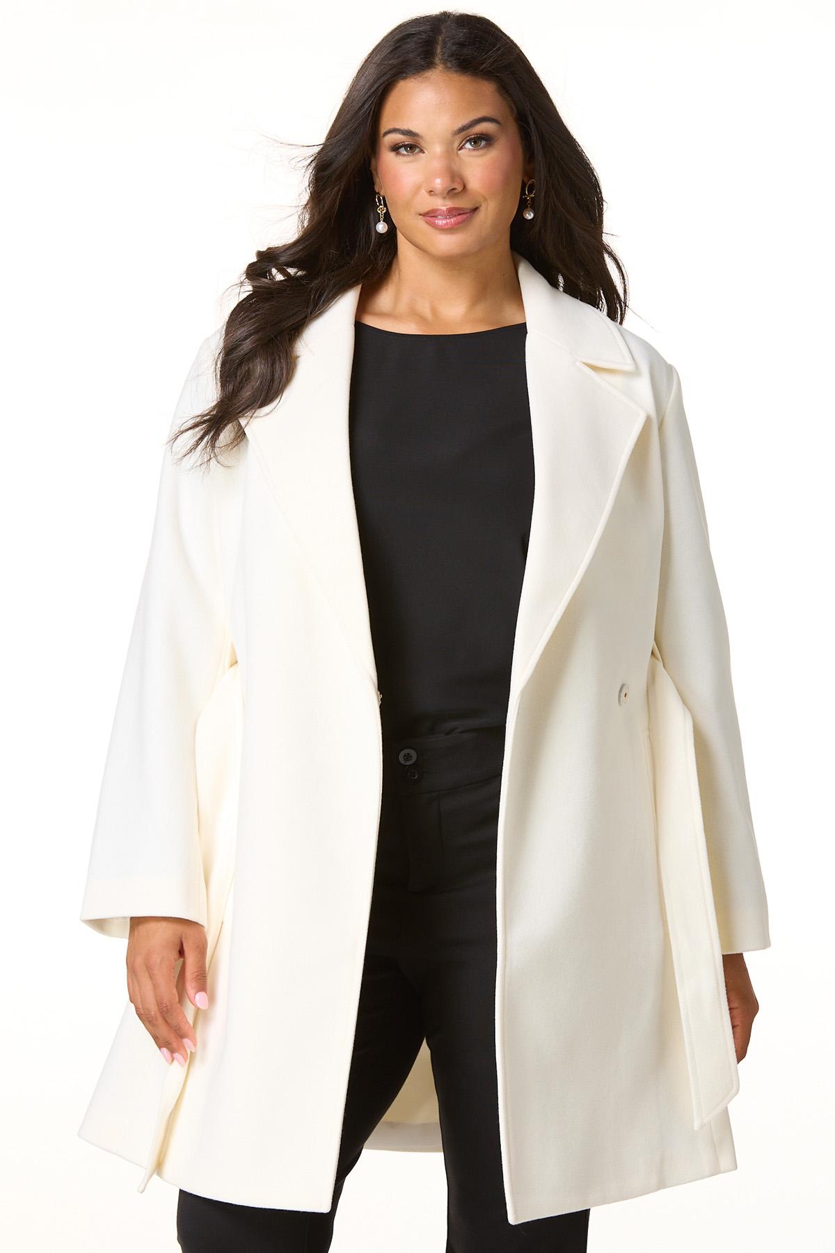  Cato Fashions | Cato Plus Size Tie Waist Collared Coat