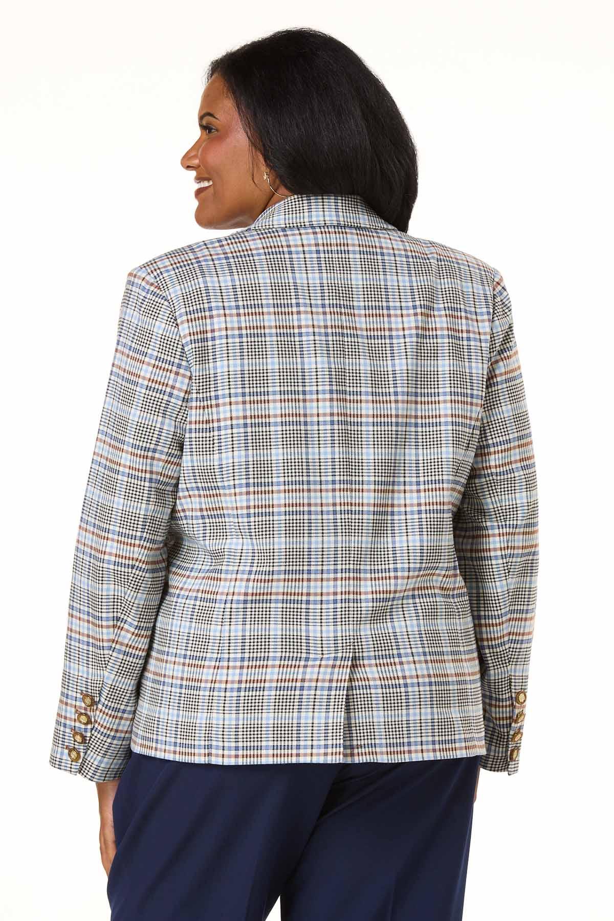 Cato Fashions | Cato Plus Size Multicolor Plaid Pocket Blazer