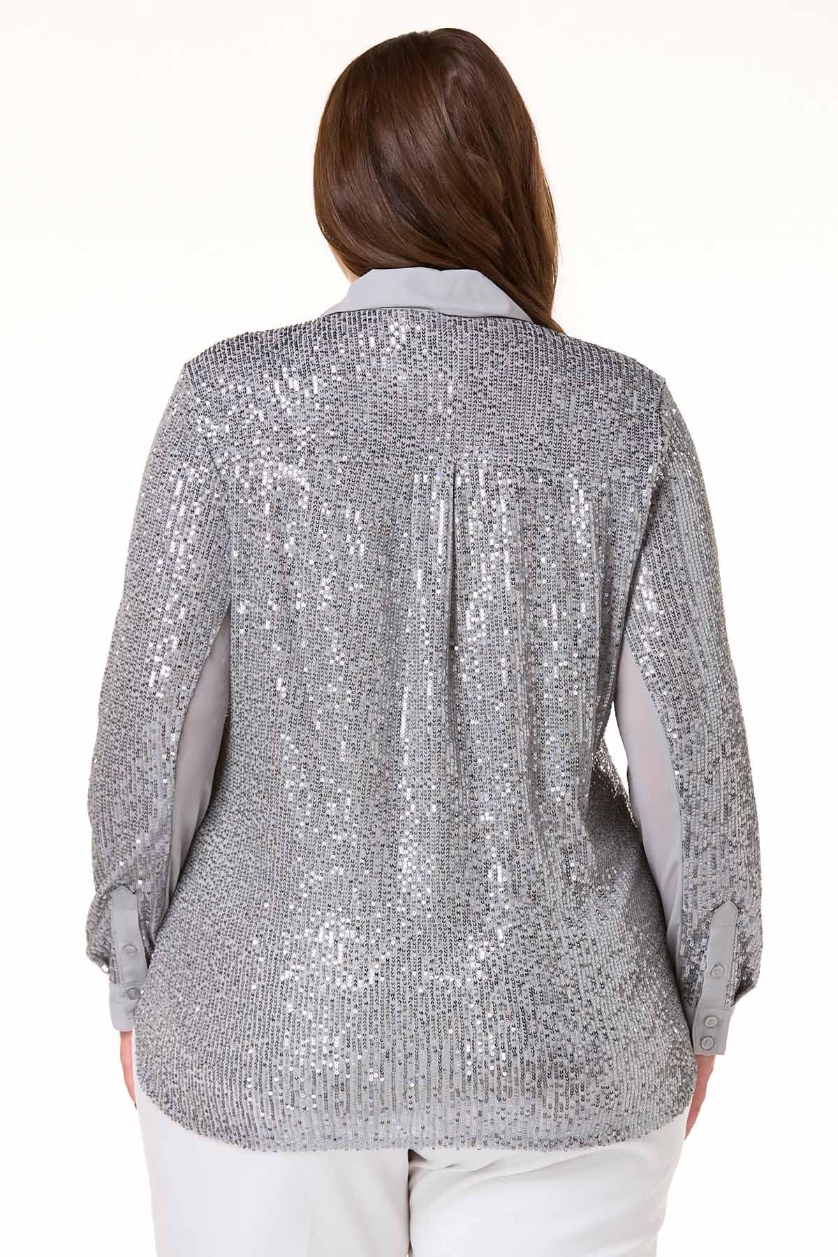 Cato Fashions | Cato Plus Size Sequin Button Down Shirt