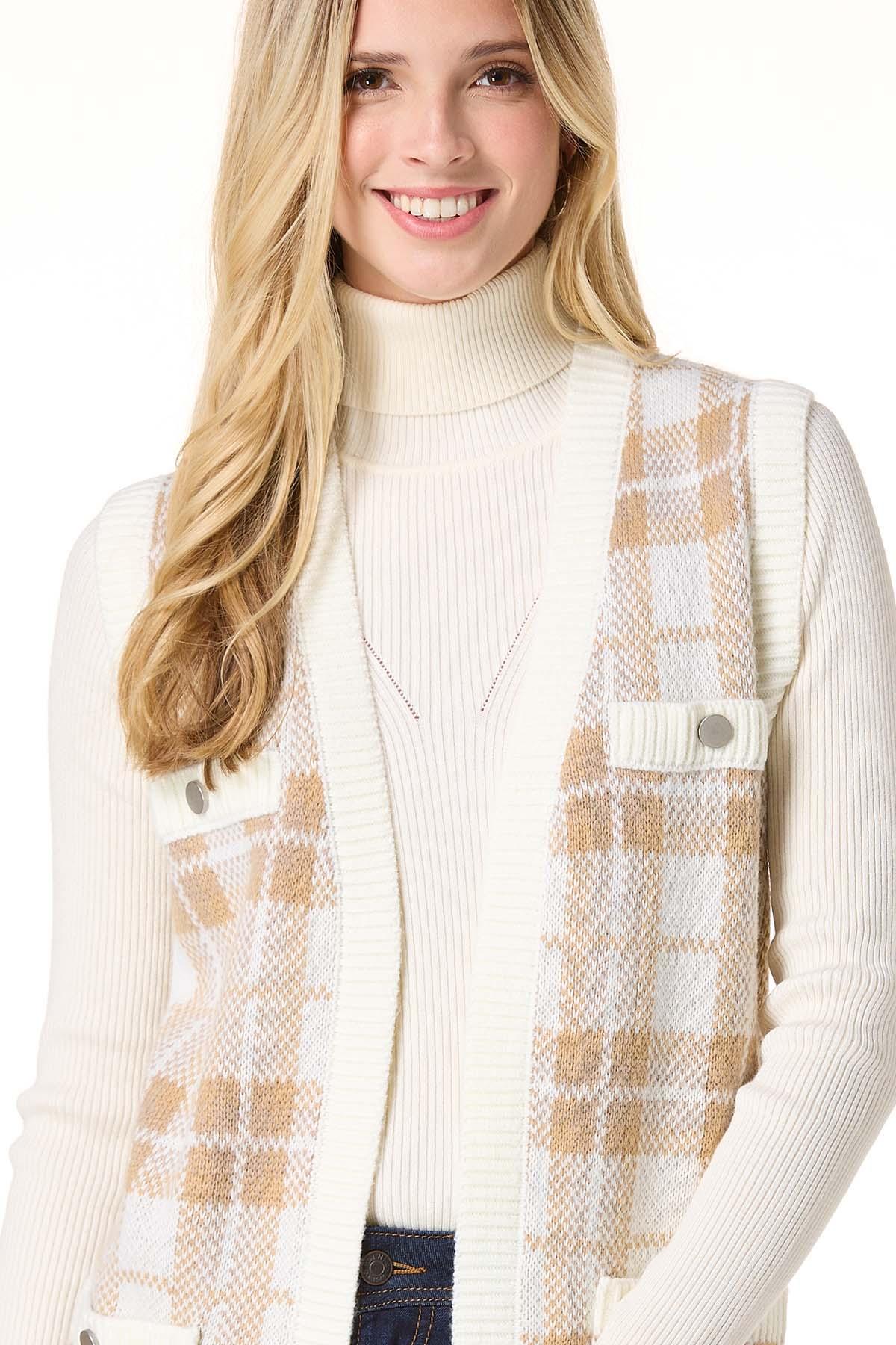 Cato Fashions | Cato Plaid Button Down Sweater Vest