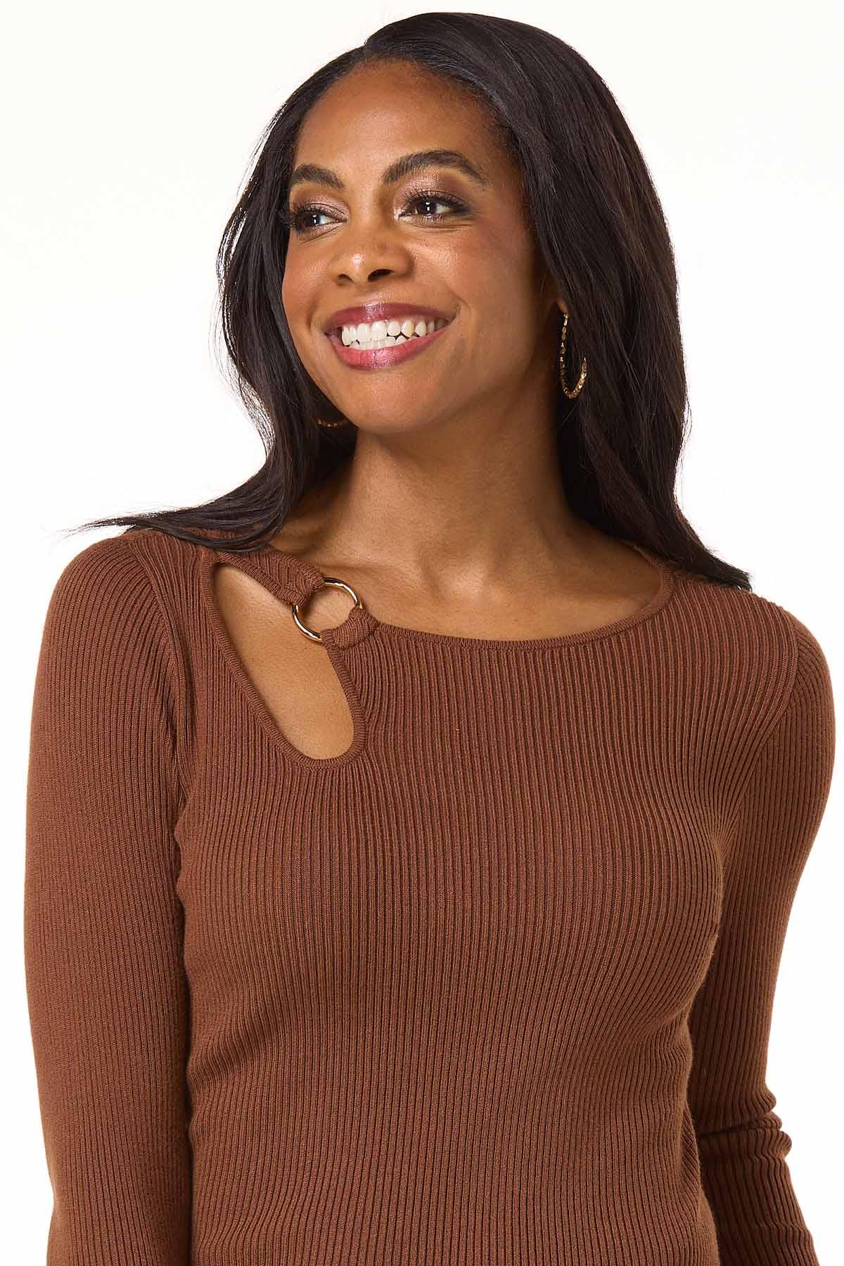 Cato Fashions | Cato Ribbed O- Ring Sweater