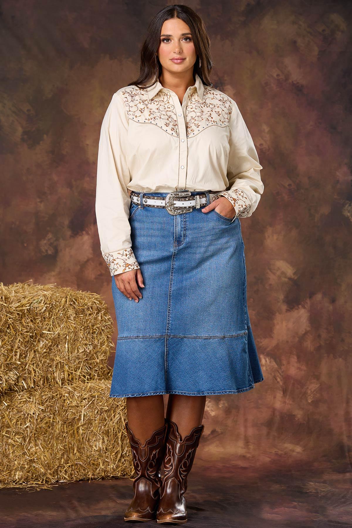 Cato Fashions | Cato Plus Size Rodeo Faux Fur Tooled Bling Belt