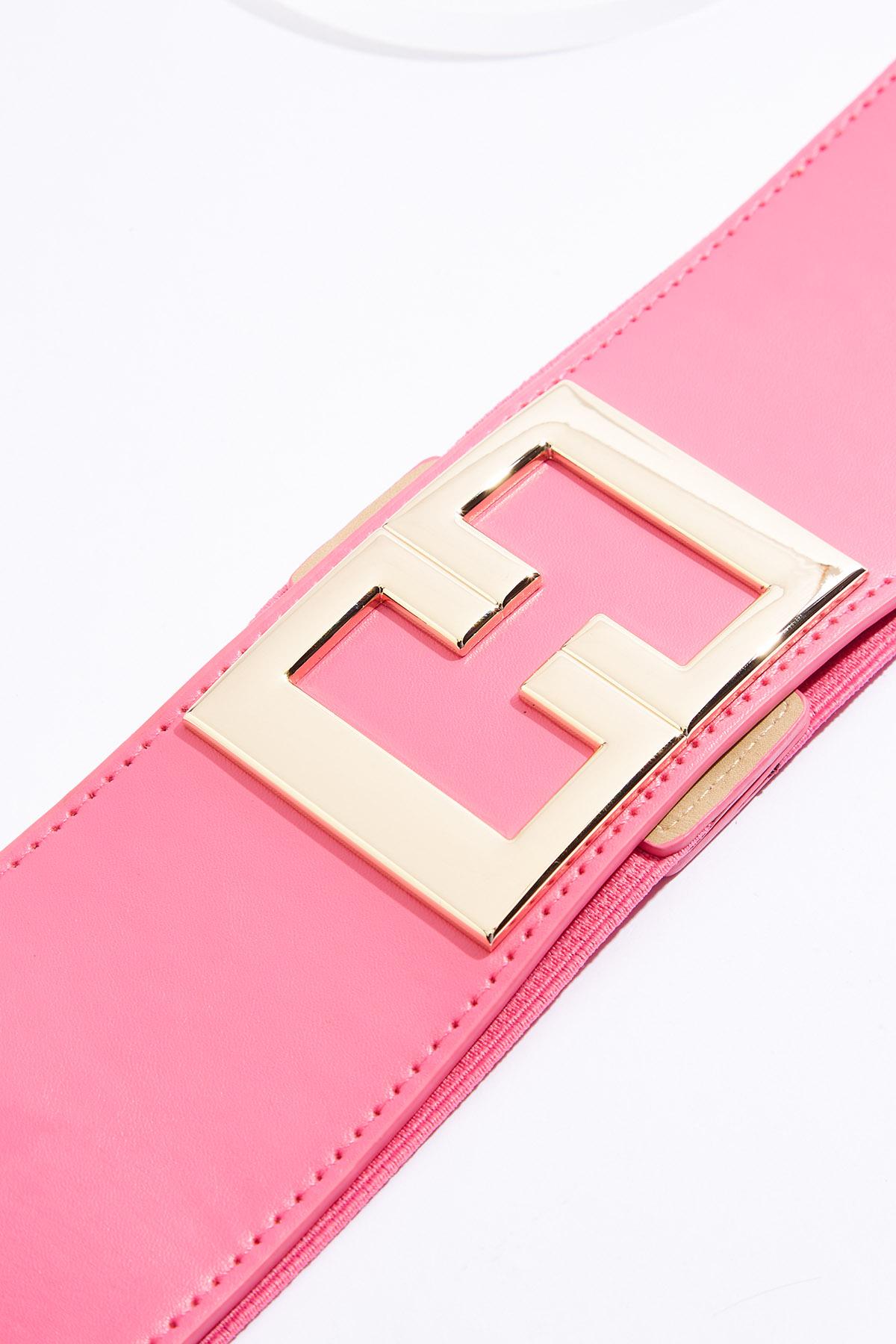 Cato Fashions | Cato Gold Hardware Pink Stretch Belt