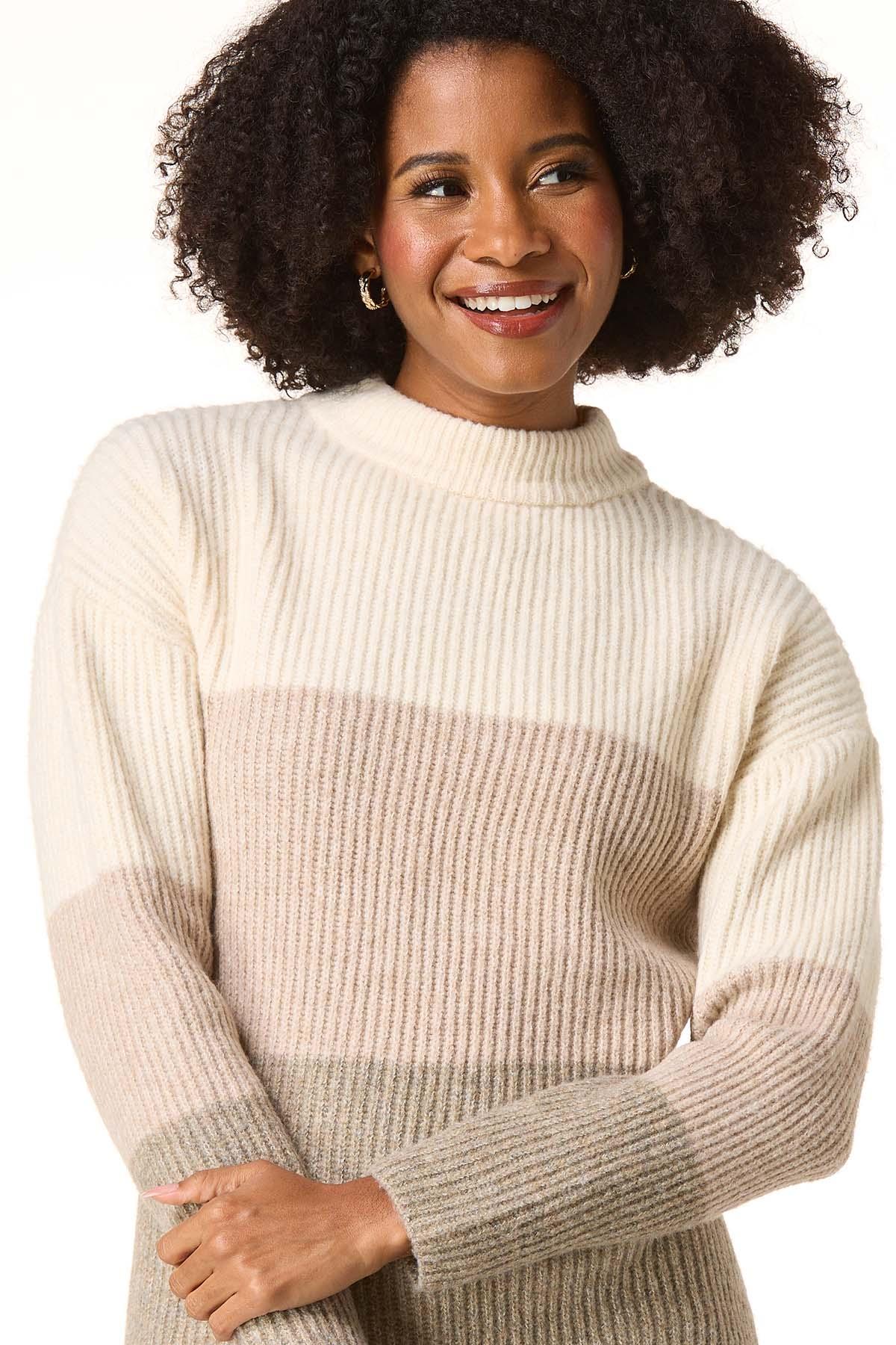 Cato Fashions | Cato Mock Neck Colorblock Sweater