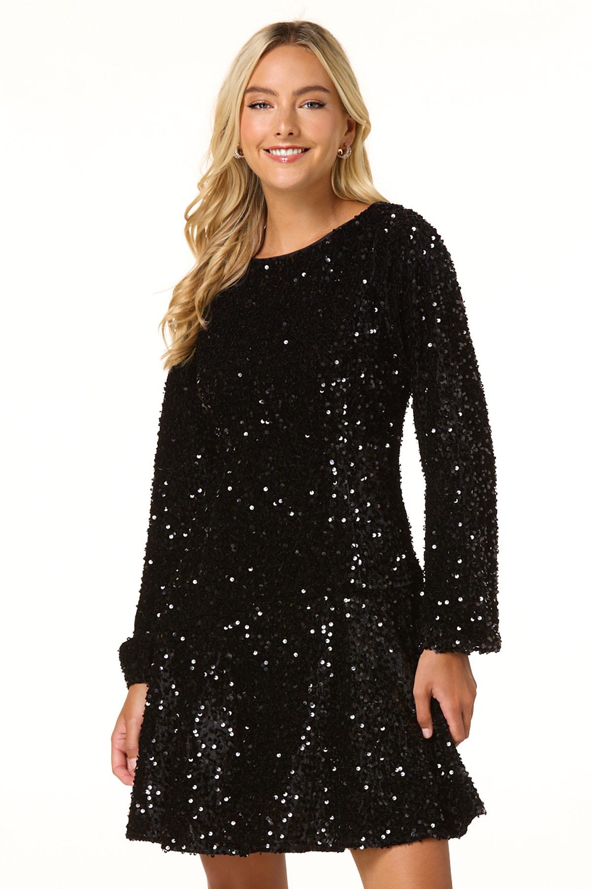 Cato Fashions | Cato Sequin Flounced Dress
