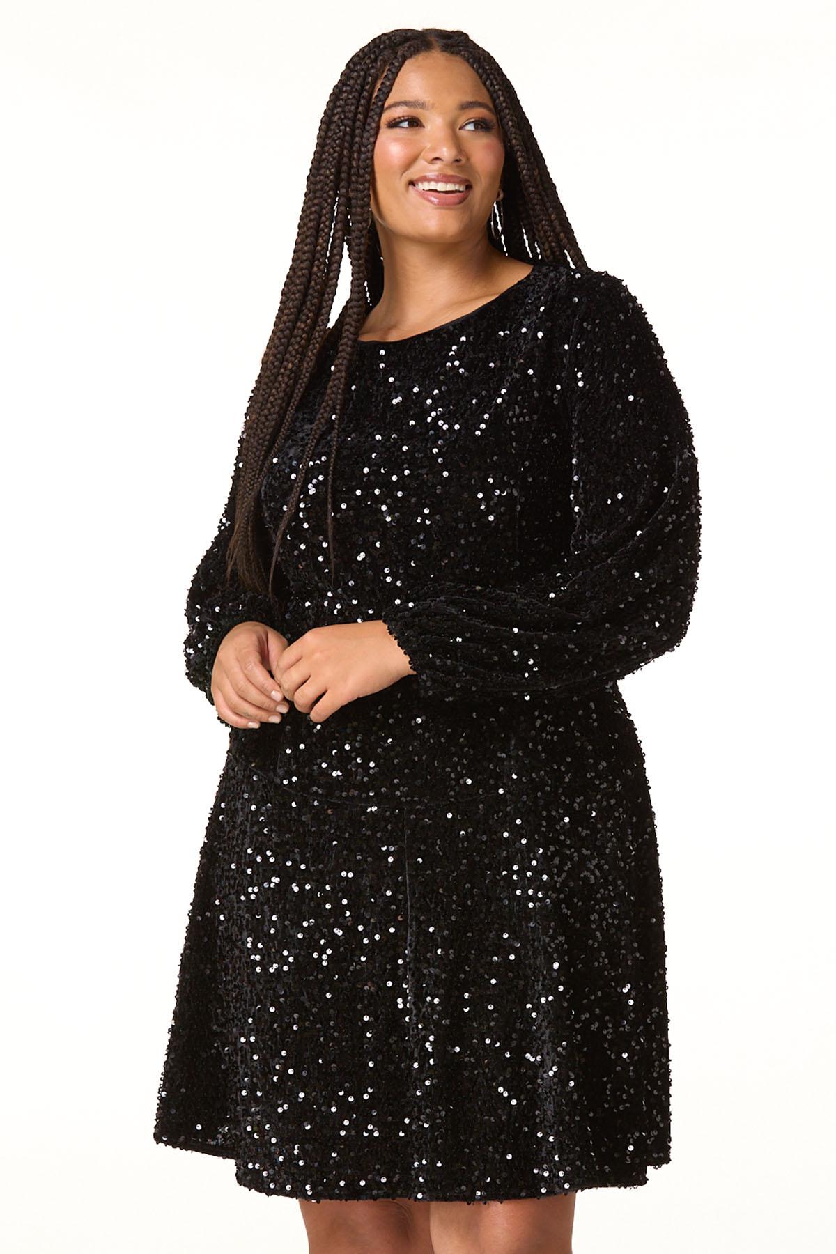  Cato Fashions | Cato Plus Size Sequin Flounced Dress