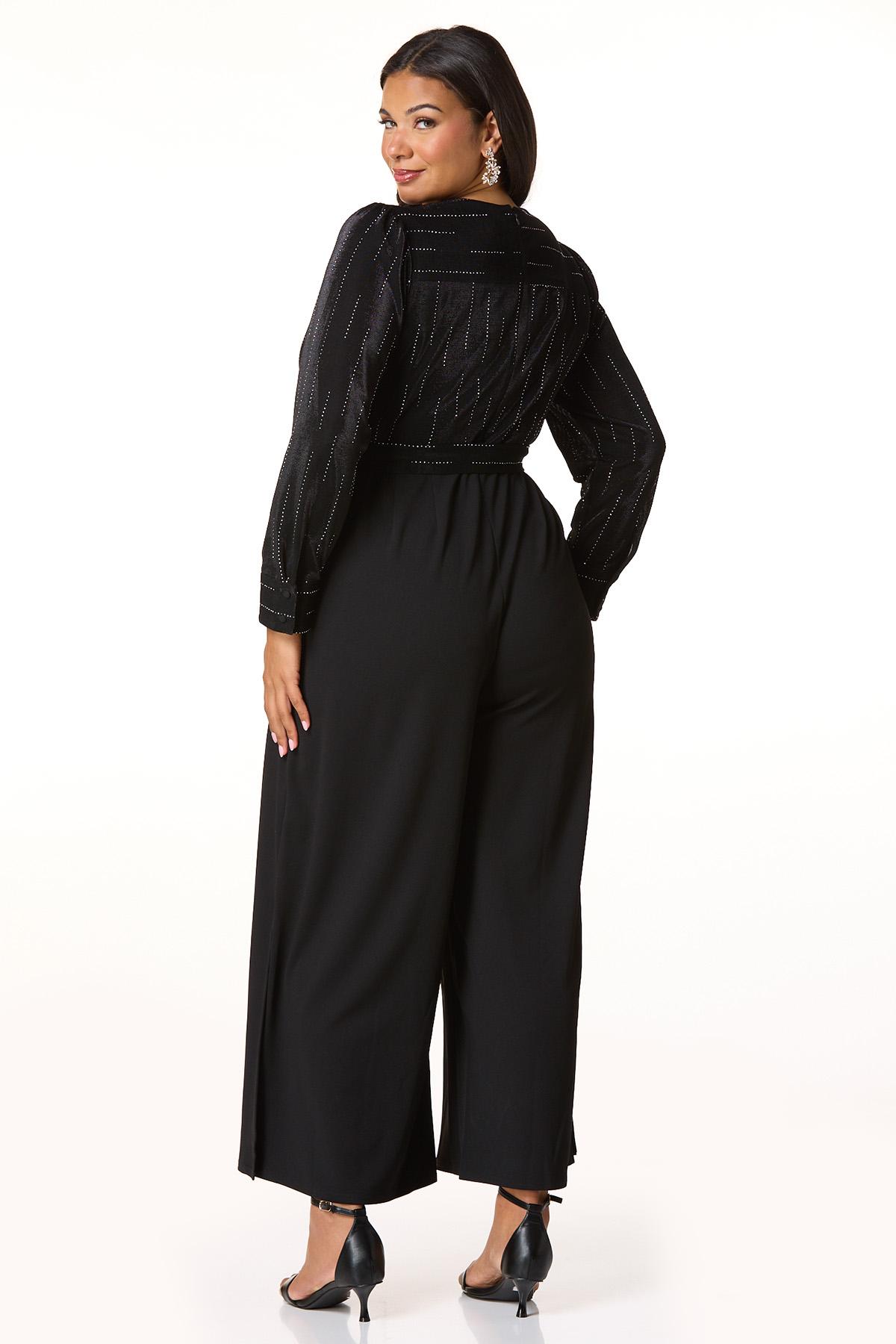  Cato Fashions | Cato Plus Size Shimmer Surplice Jumpsuit