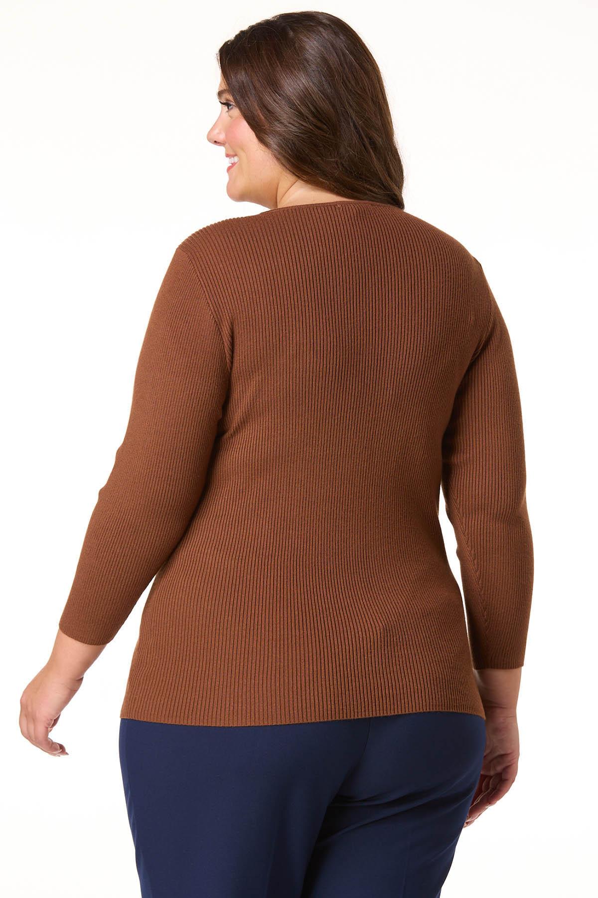 Cato Fashions | Cato Plus Size Ribbed O- Ring Sweater