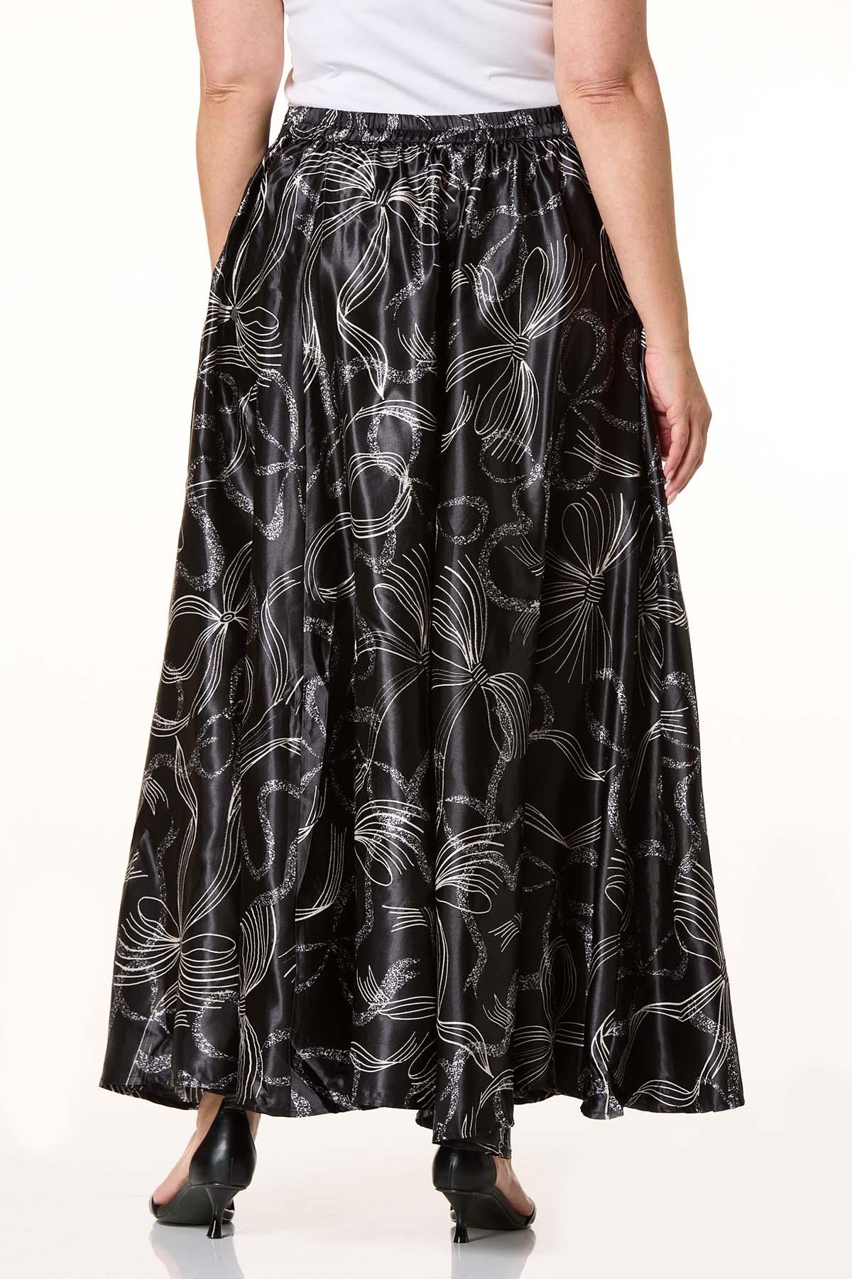 Cato Fashions | Cato Plus Size Silver Bow Maxi Skirt