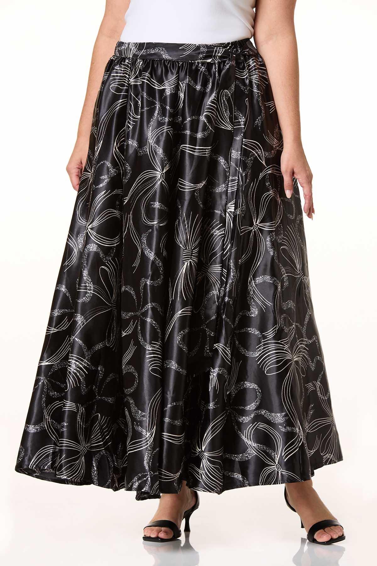 Cato Fashions | Cato Plus Size Silver Bow Maxi Skirt