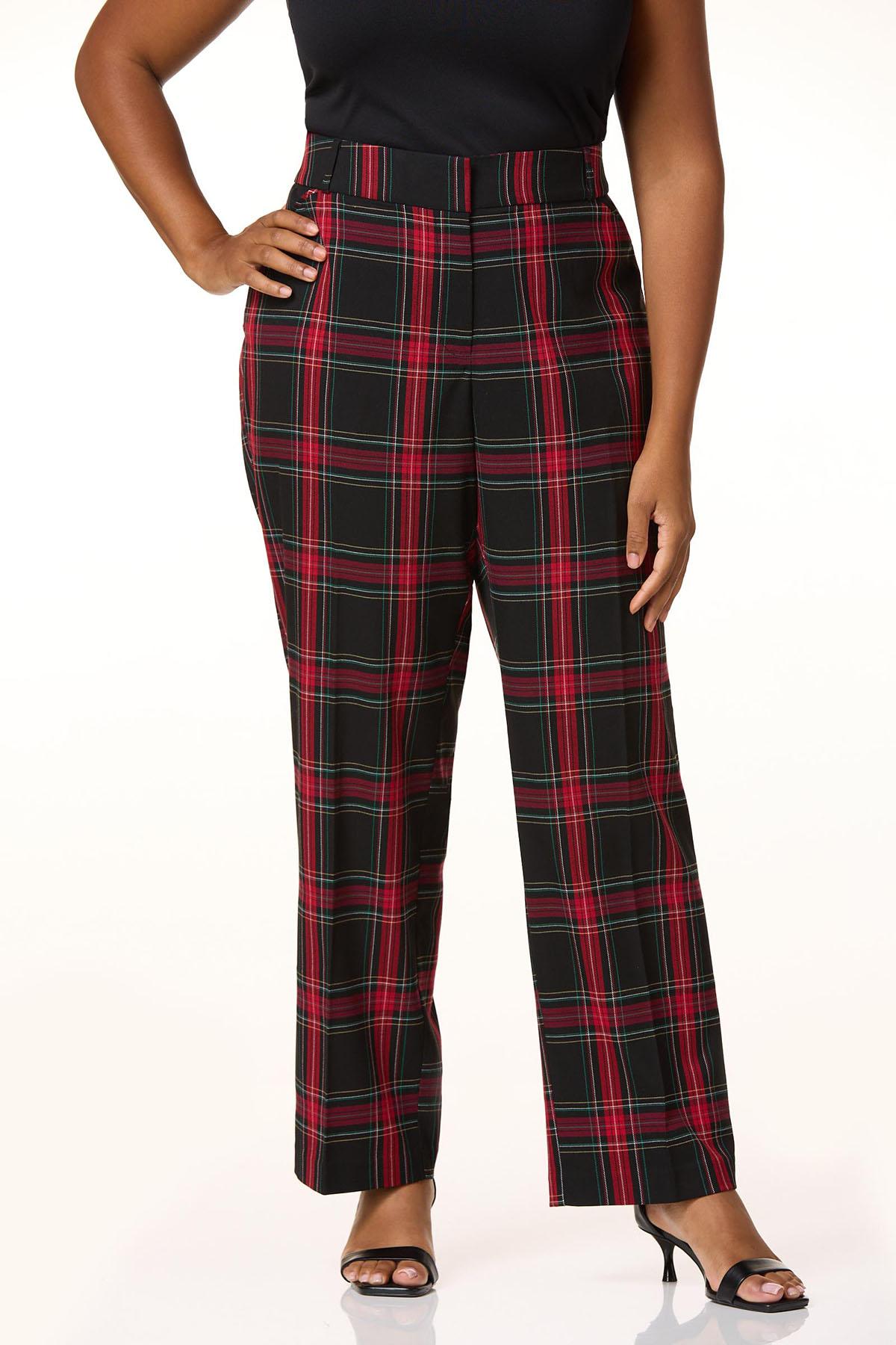 Cato Fashions | Cato Plus Size Red Plaid Trousers