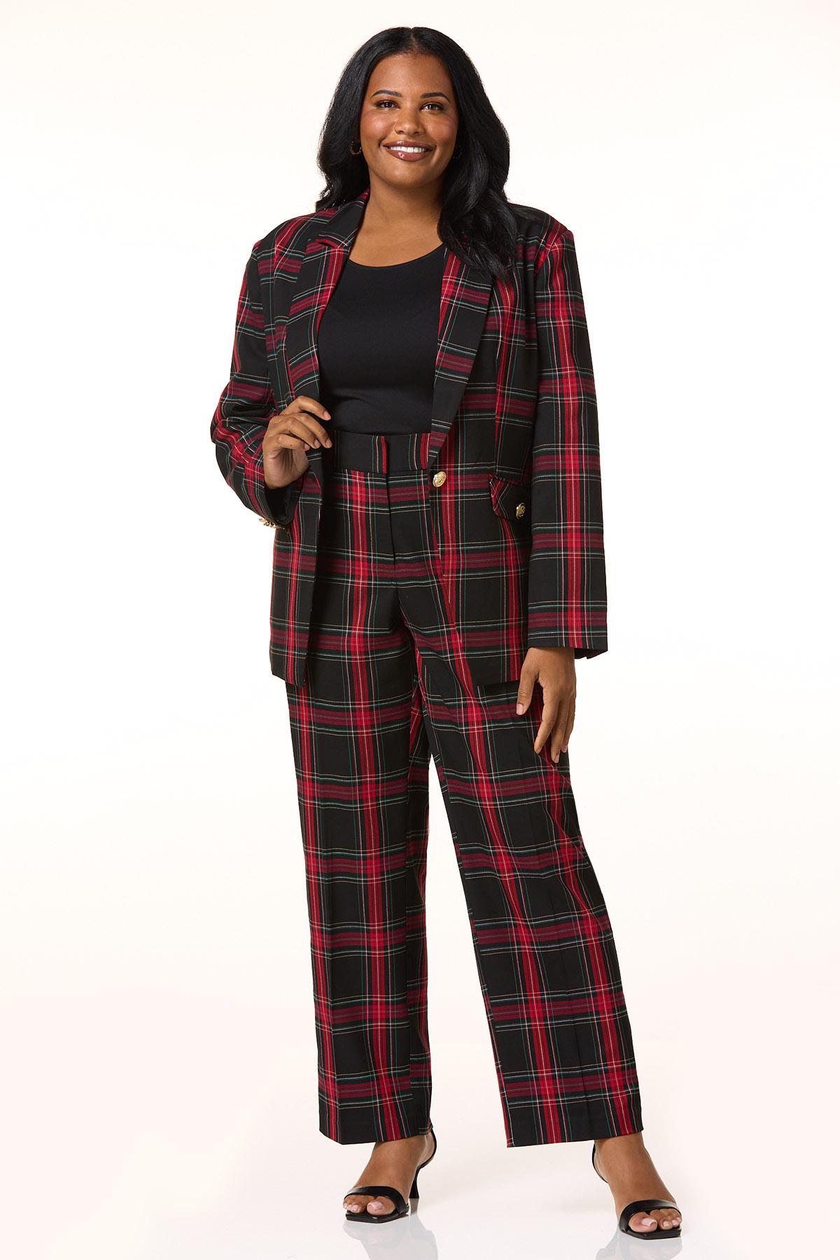 Cato Fashions | Cato Plus Size Red Plaid Trousers