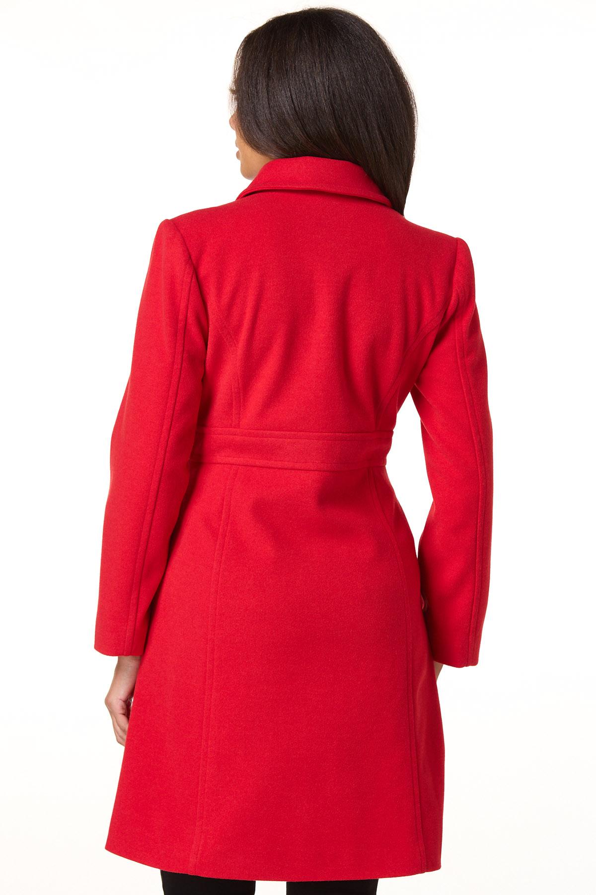 Cato Fashions | Cato Gold Button Long Red Coat