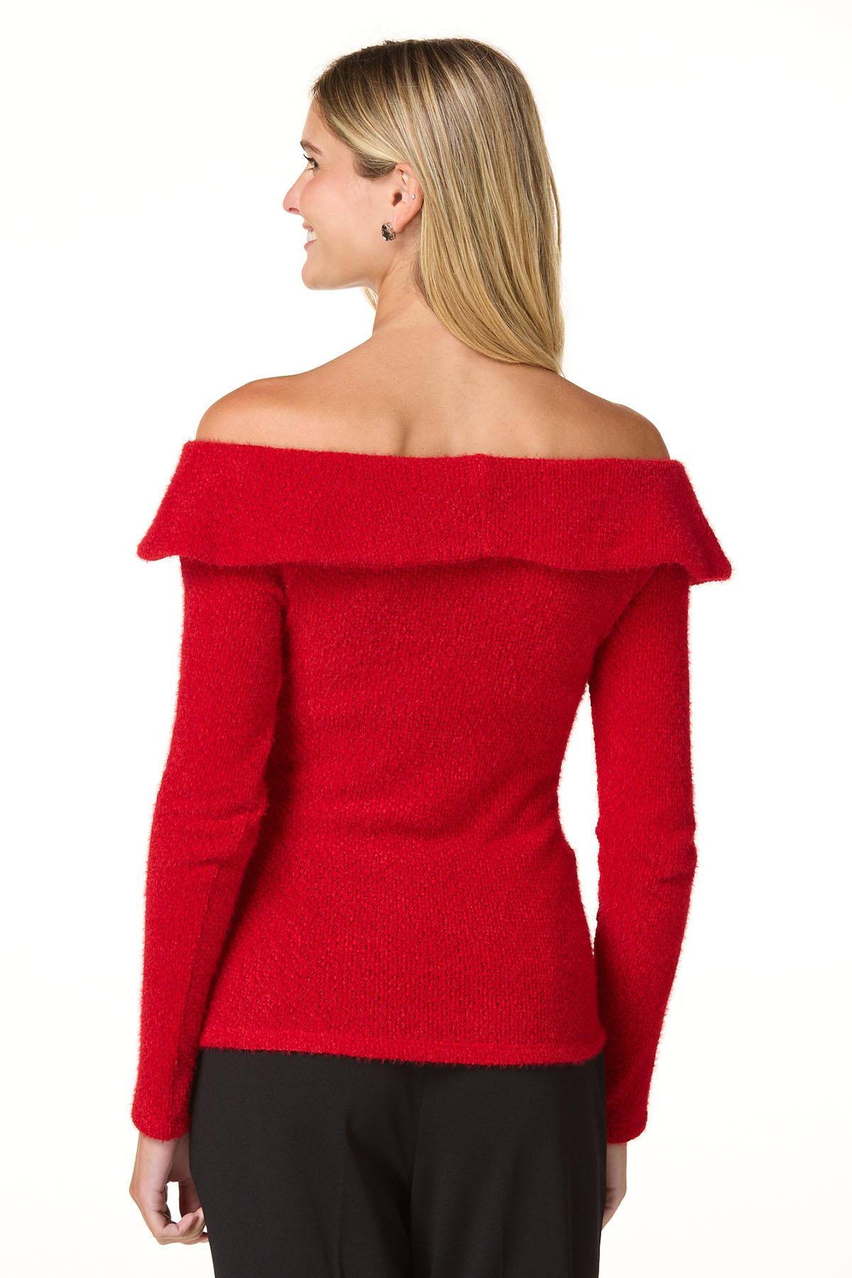 Cato Fashions | Cato Velvet Bow Off Shoulder Sweater