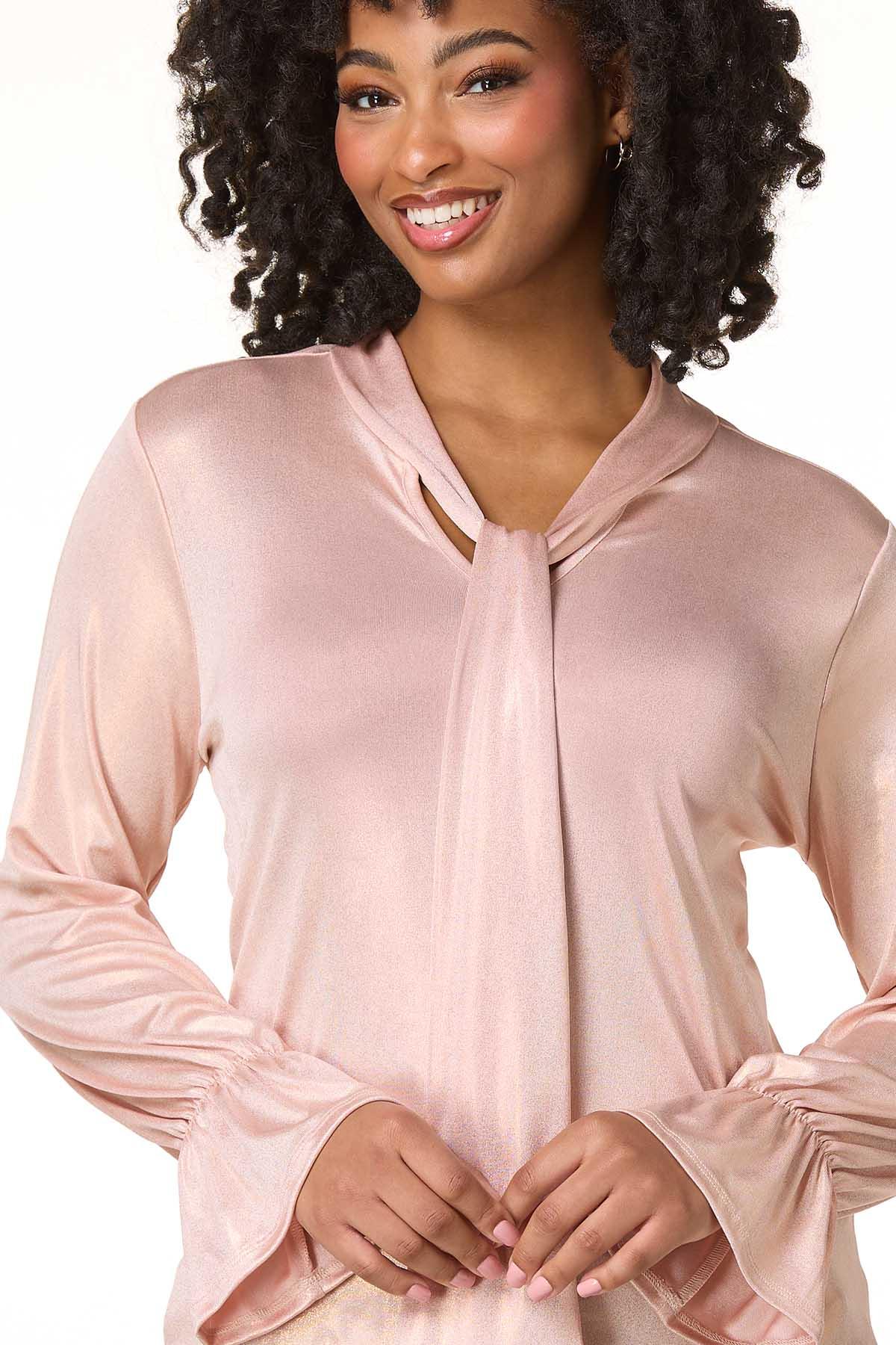 Cato Fashions | Cato Metallic Tie Front Top