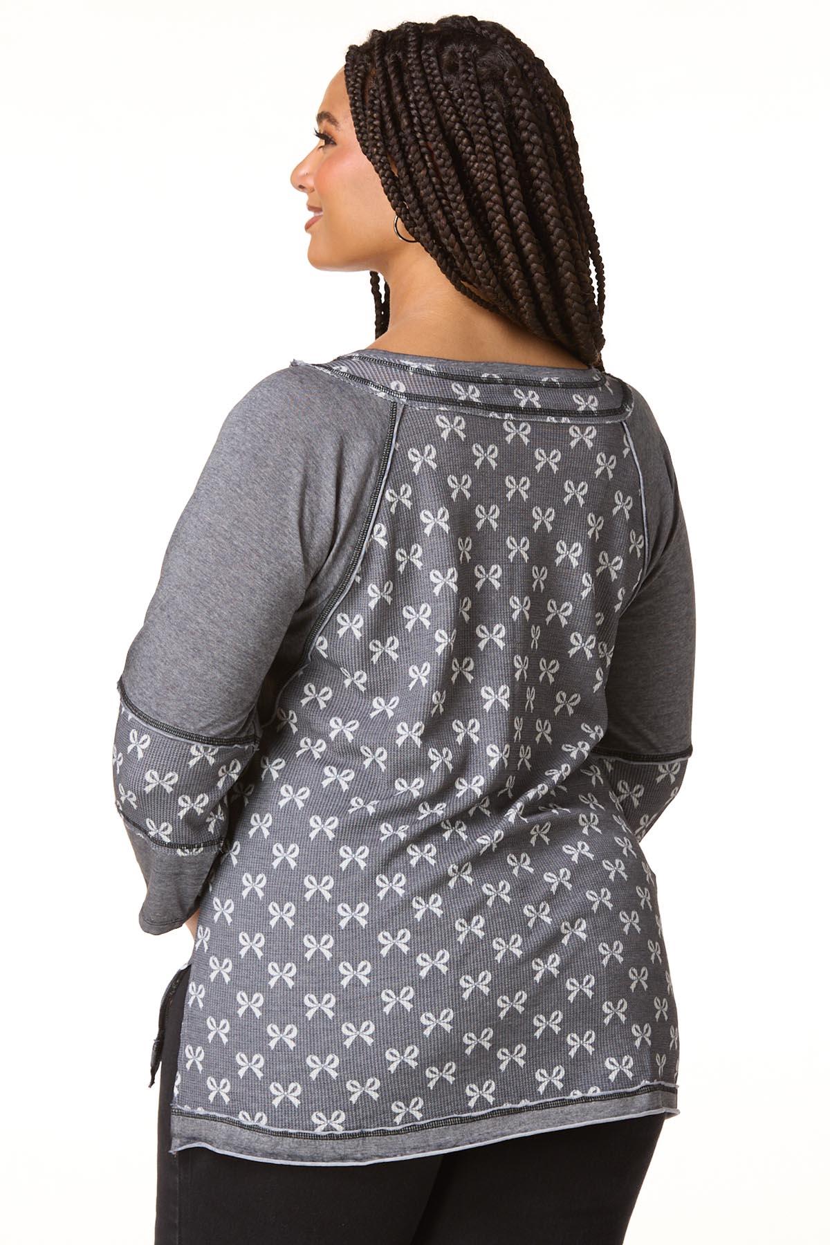 Cato Fashions | Cato Plus Size Bow Print Baseball Top
