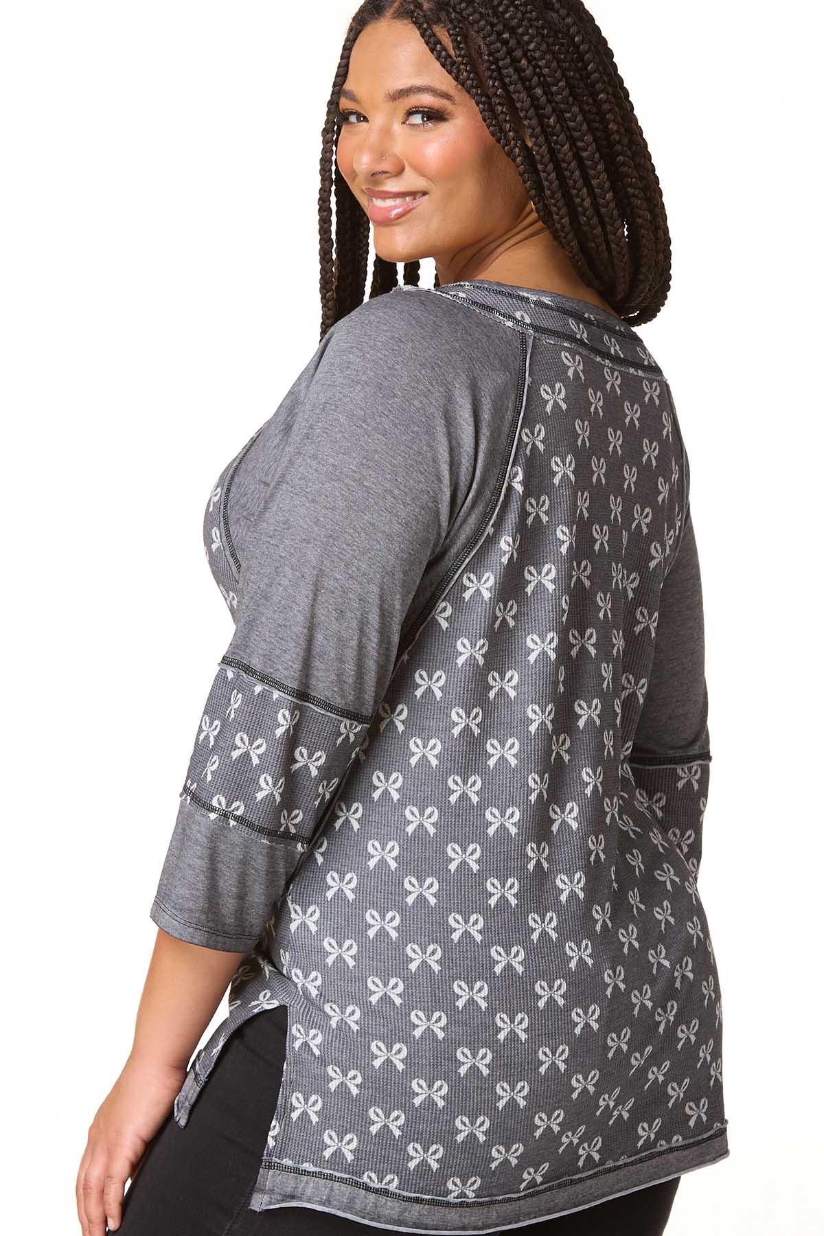 Cato Fashions | Cato Plus Size Bow Print Baseball Top