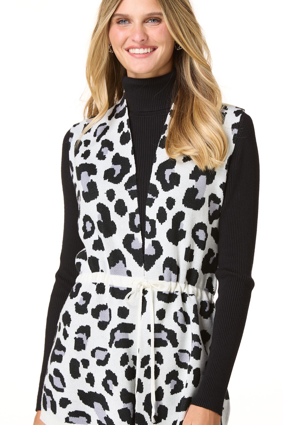  Cato Fashions | Cato Cheetah Drawstring Sweater Vest