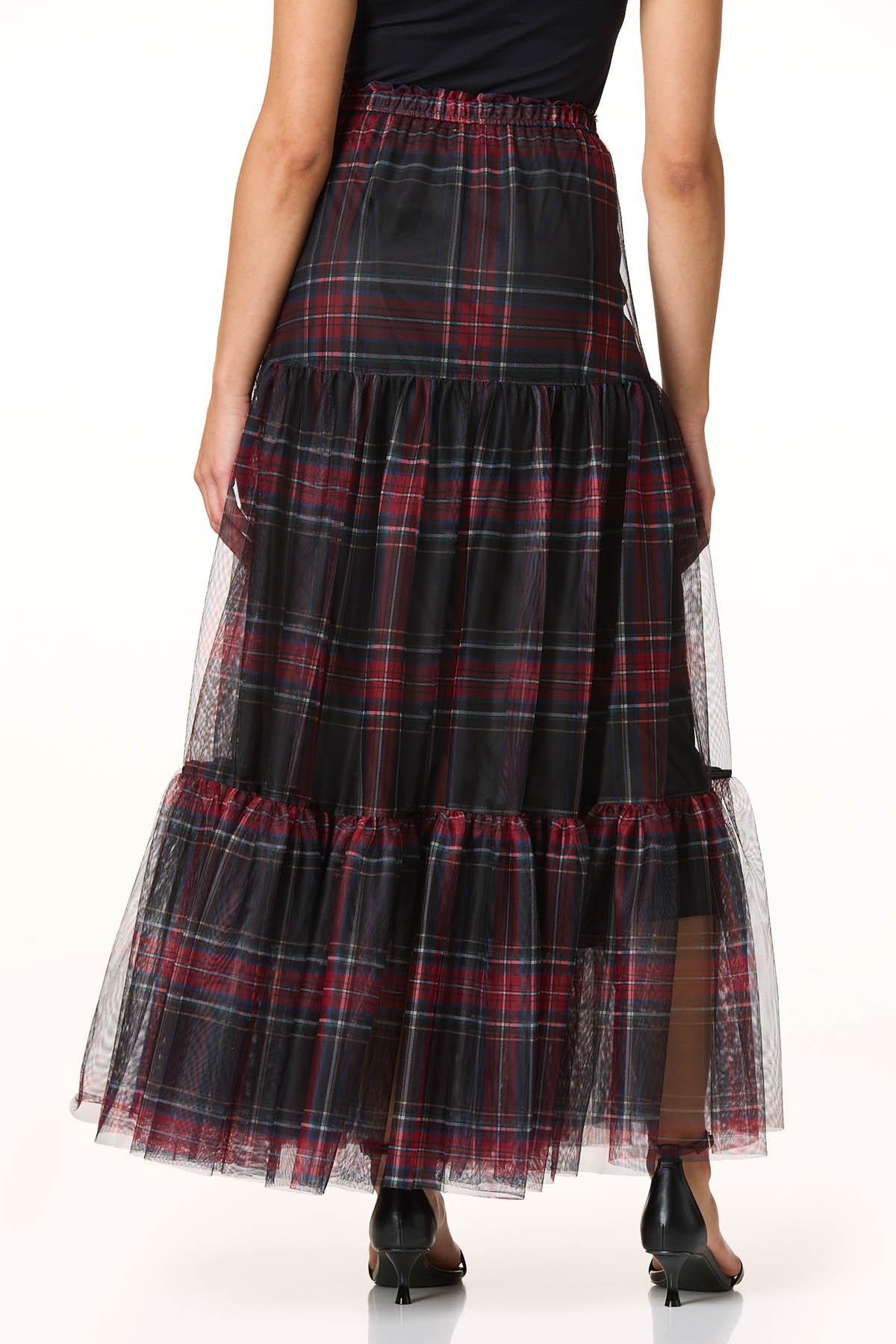 Cato Fashions | Cato Plaid Mesh Maxi Skirt