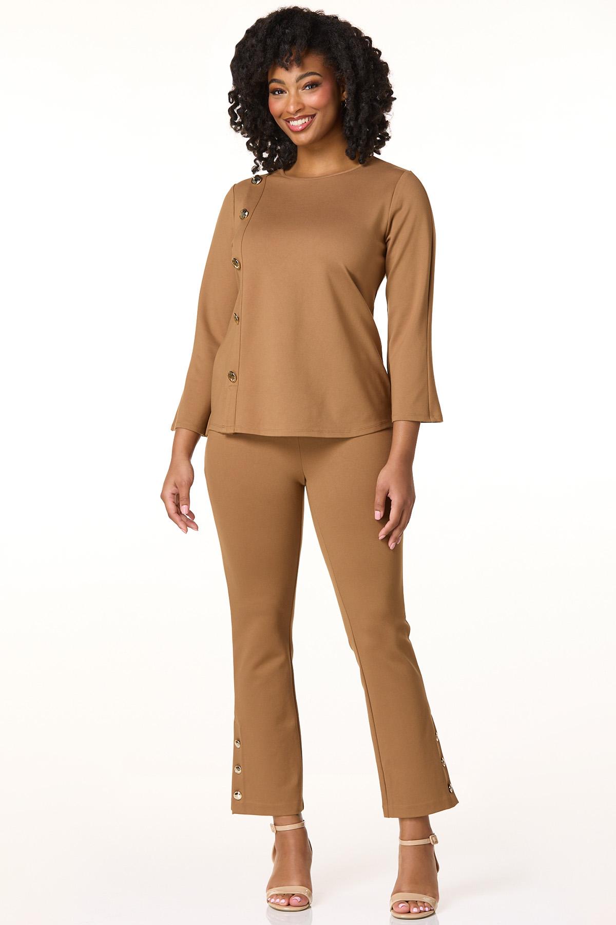 Cato Fashions | Cato Ponte Flare Button Hem Pants