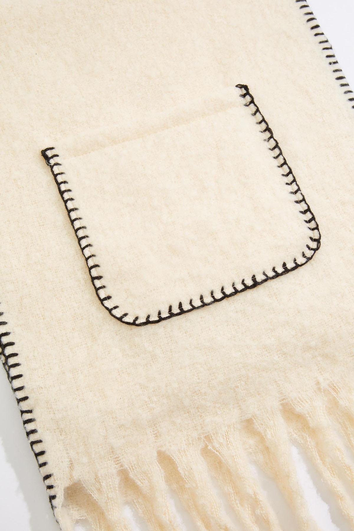 Cato Fashions | Cato Whipstitch Trim Pocket Scarf