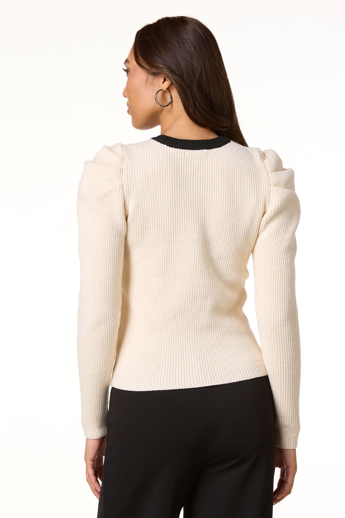Cato Fashions | Cato Pearl Embellished Bow Contrast Sweater