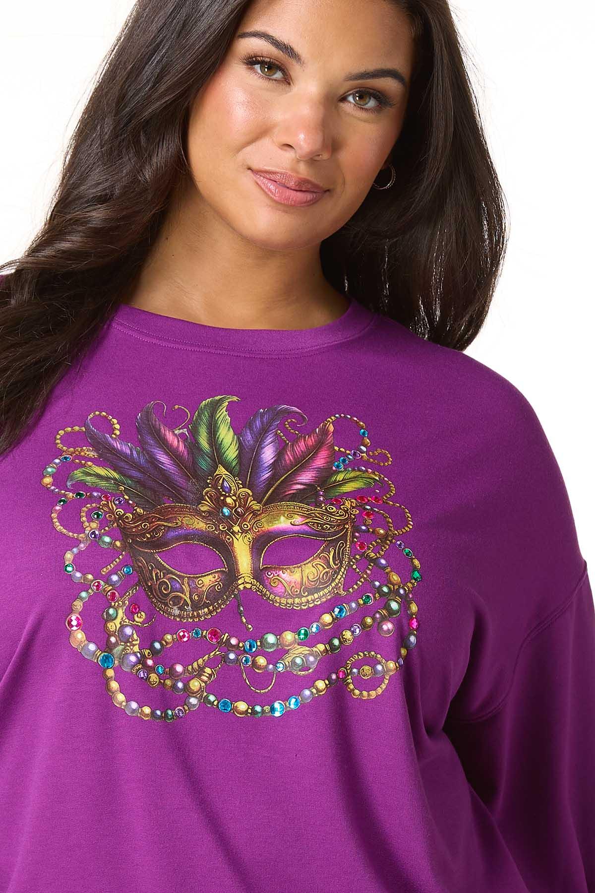 トップス mardi Cato Fashions | Cato Plus Size Mardi Mask French Terry Top