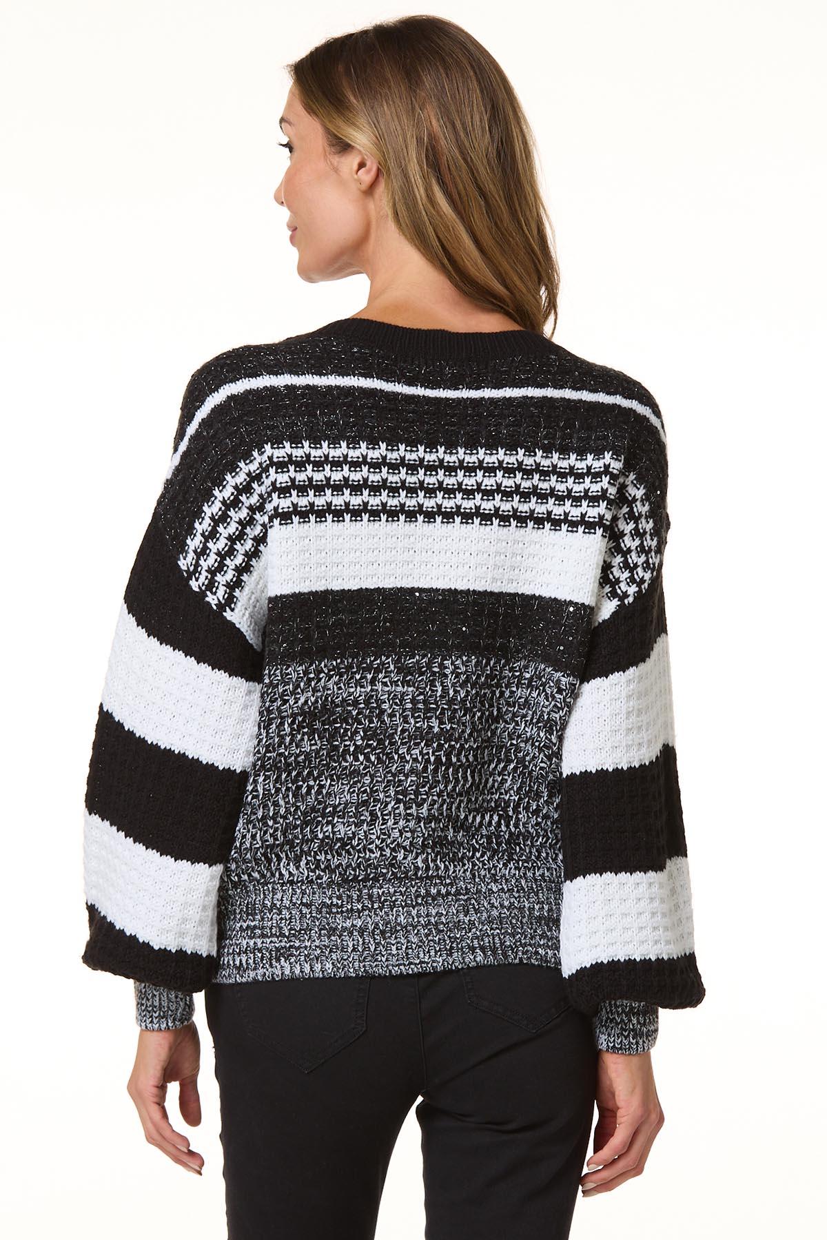 Cato Fashions | Cato Stripe Subtle Sequin Sweater