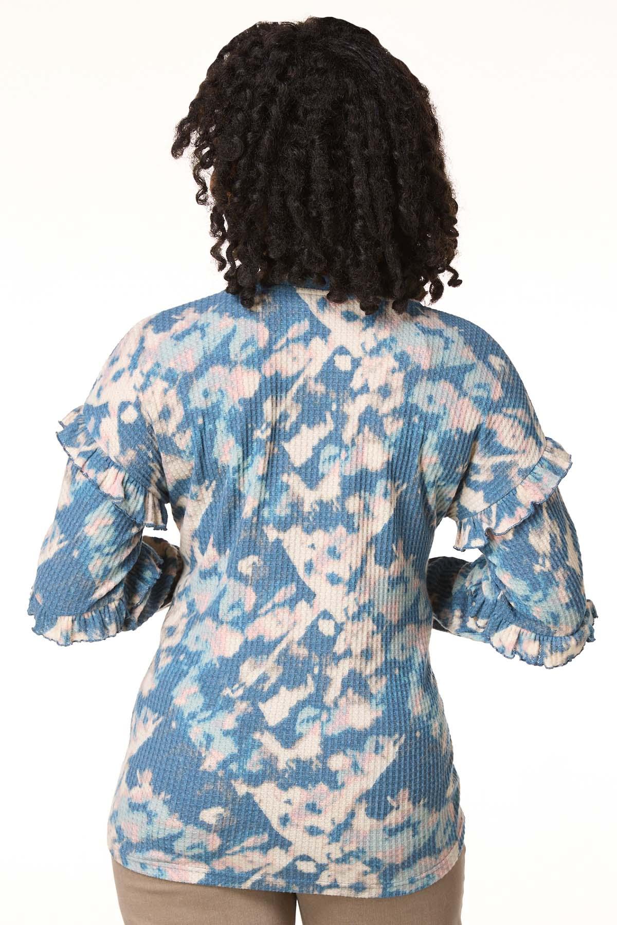 Cato Fashions | Cato Ruffled Sleeve Waffle Top